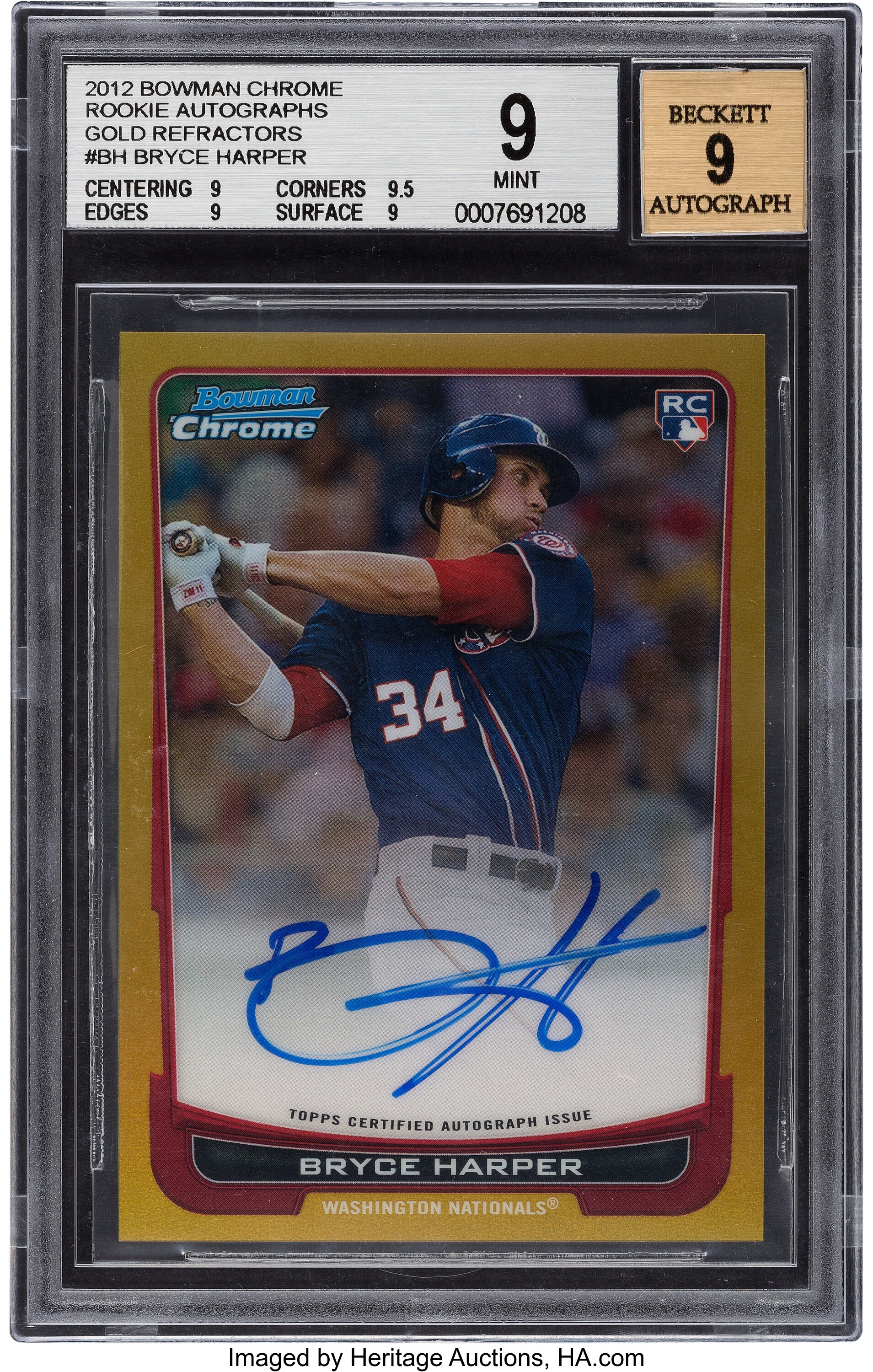 Bryce Harper Washington Nationals Autographed 2012 Topps Chrome