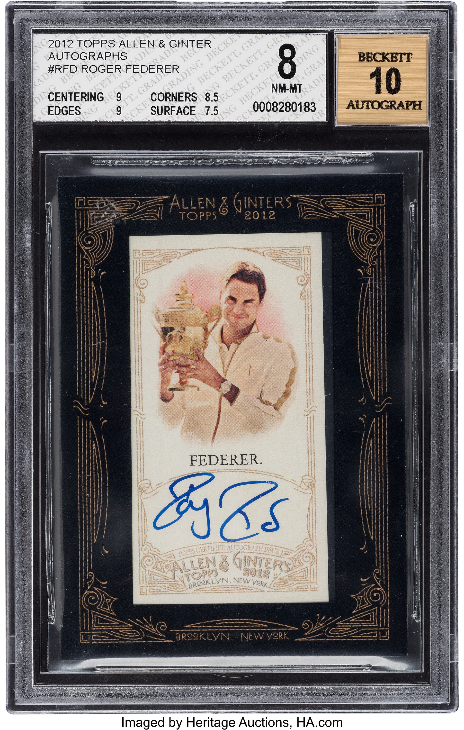 2012 Topps Allen & Ginter Roger Federer Autograph #RFD BGS NM-MT 8 ...