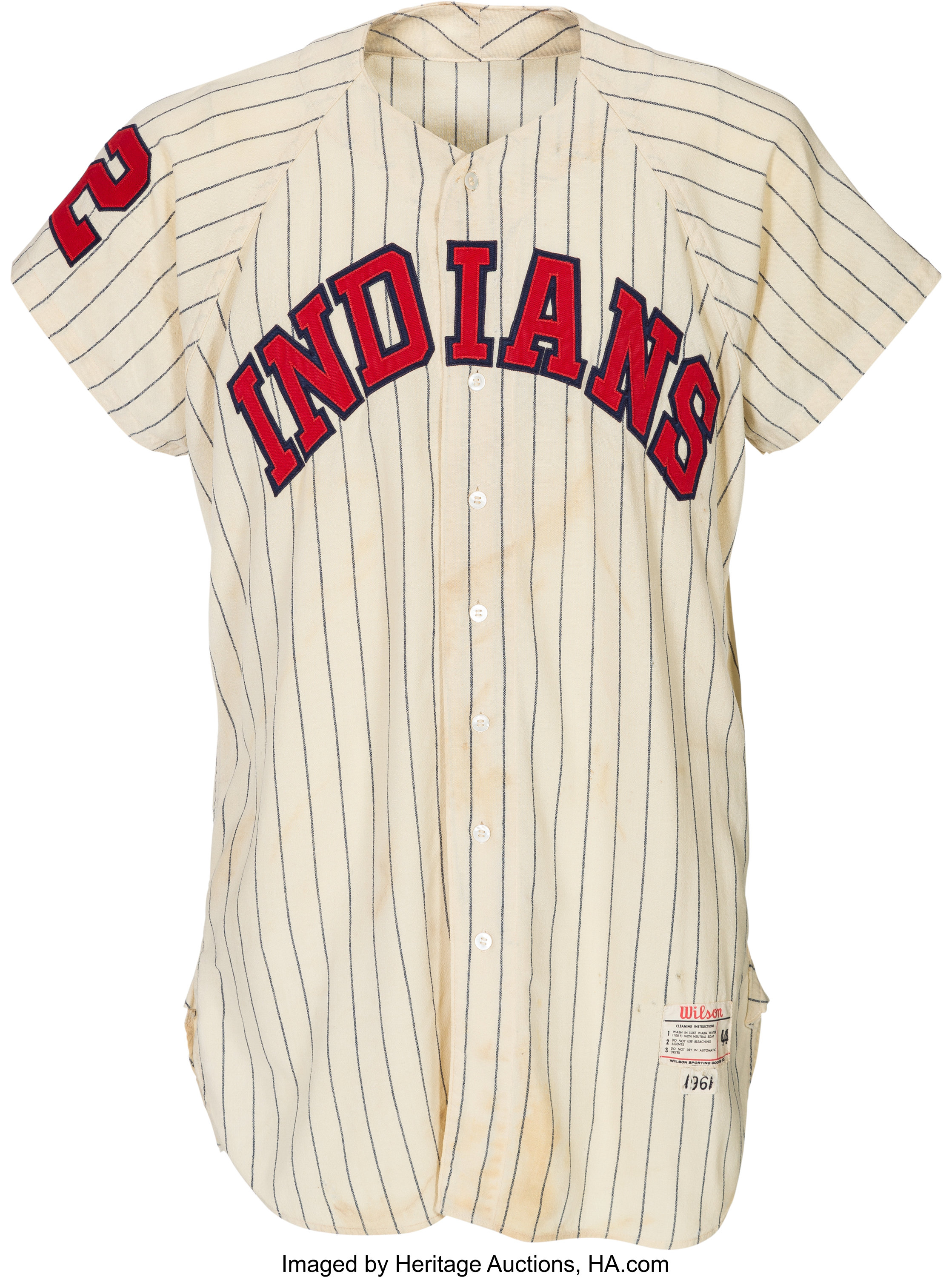 1961 Walter Bond Game Worn Cleveland Indians Rookie Jersey., Lot #81358