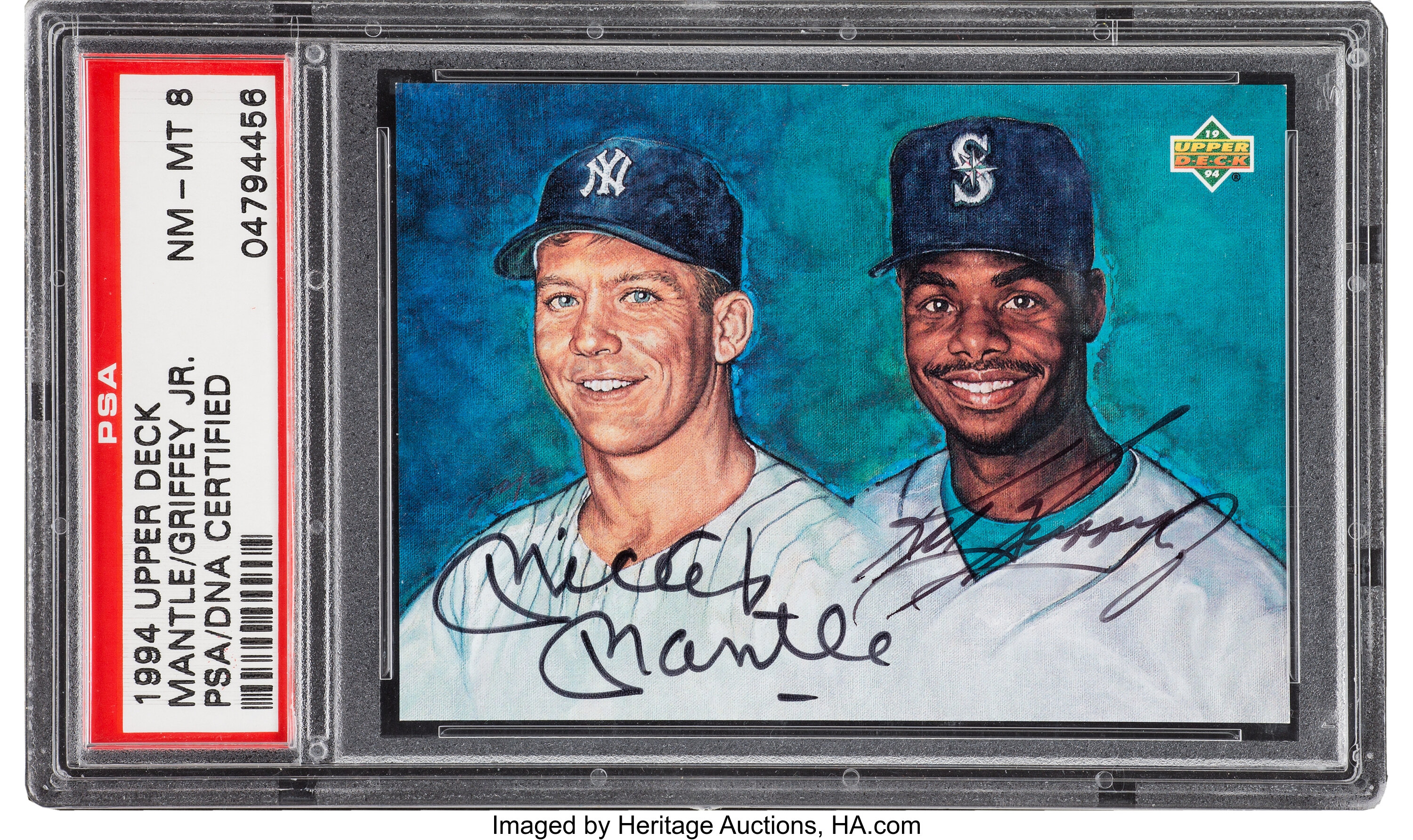 1994 Upper Deck Signed Mickey Mantle & Ken Griffey Jr. PSA NM-MT 8