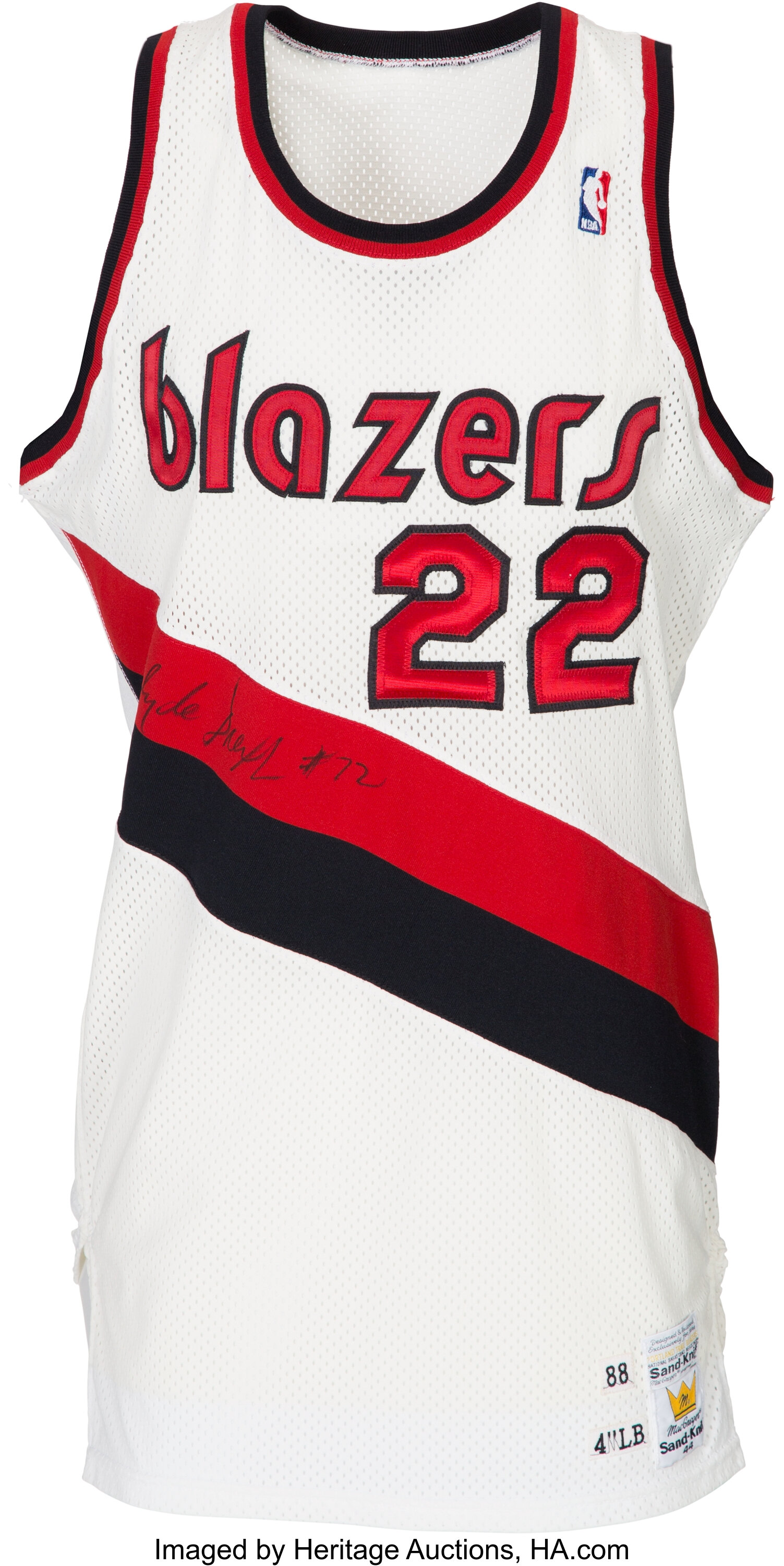 Clyde Drexler 1990-91 Game Worn Portland Trail Blazers Jersey Grey Flannel  LOA