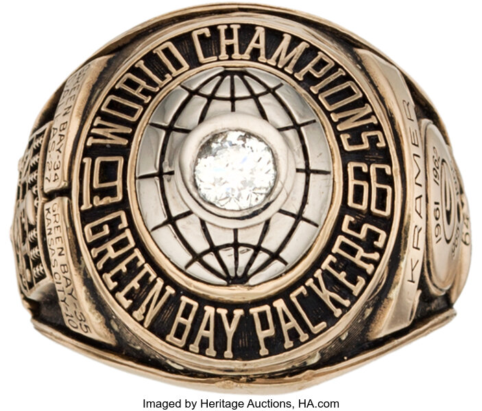 NFL 1966 Super Bowl I Green Bay Packers Championship Replica Ring