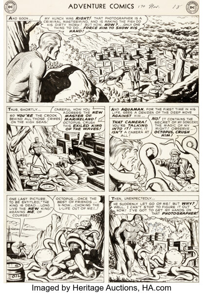 Ramona Fradon Adventure Comics 170 Story Page 4 Aquaman Original Lot Heritage Auctions