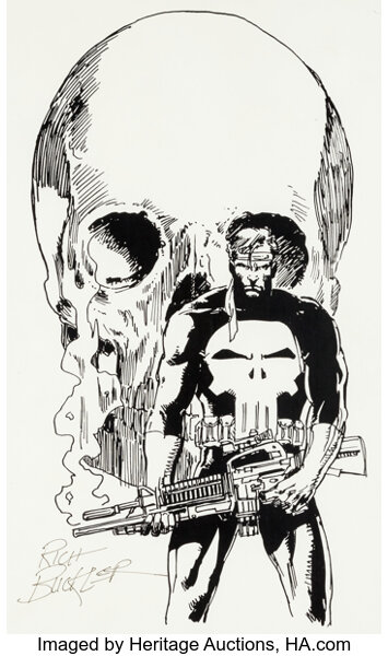 The Punisher, in the April 2023: Painted Artworks Comic Art Sketchbook