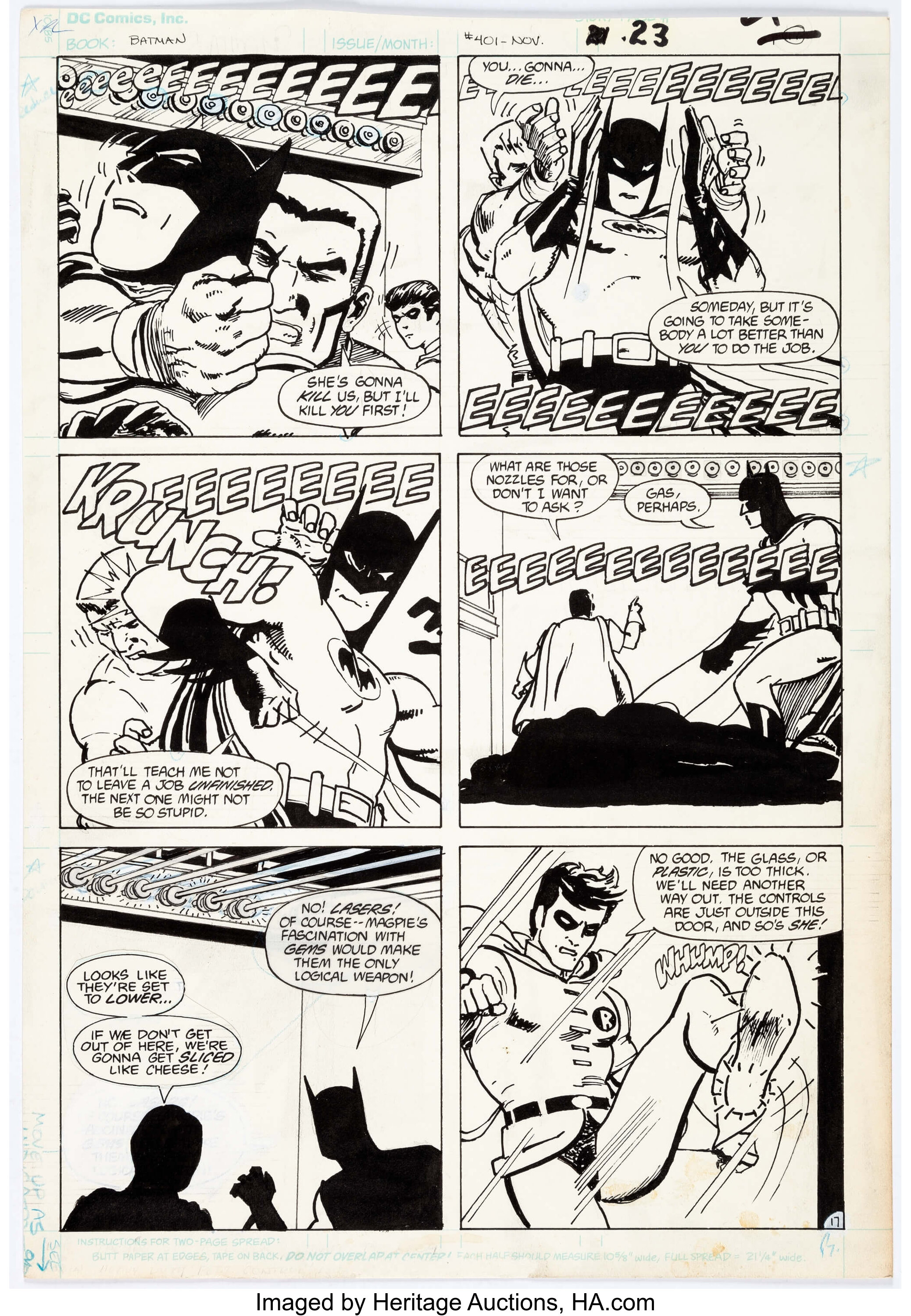 Trevor Von Eeden Batman #401 Story Page 17 Original Art (DC, | Lot #14064 |  Heritage Auctions