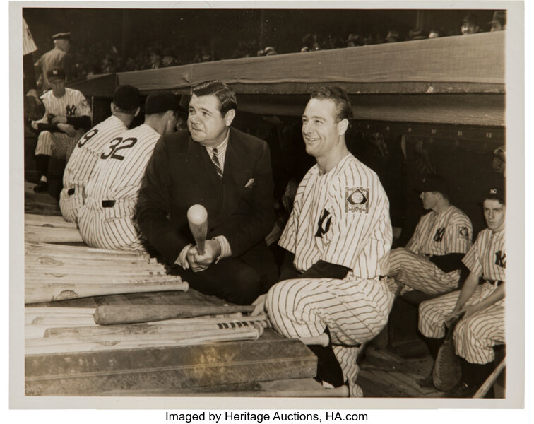 Circa 1940's Lou Gehrig Original Type II Photograph. Baseball