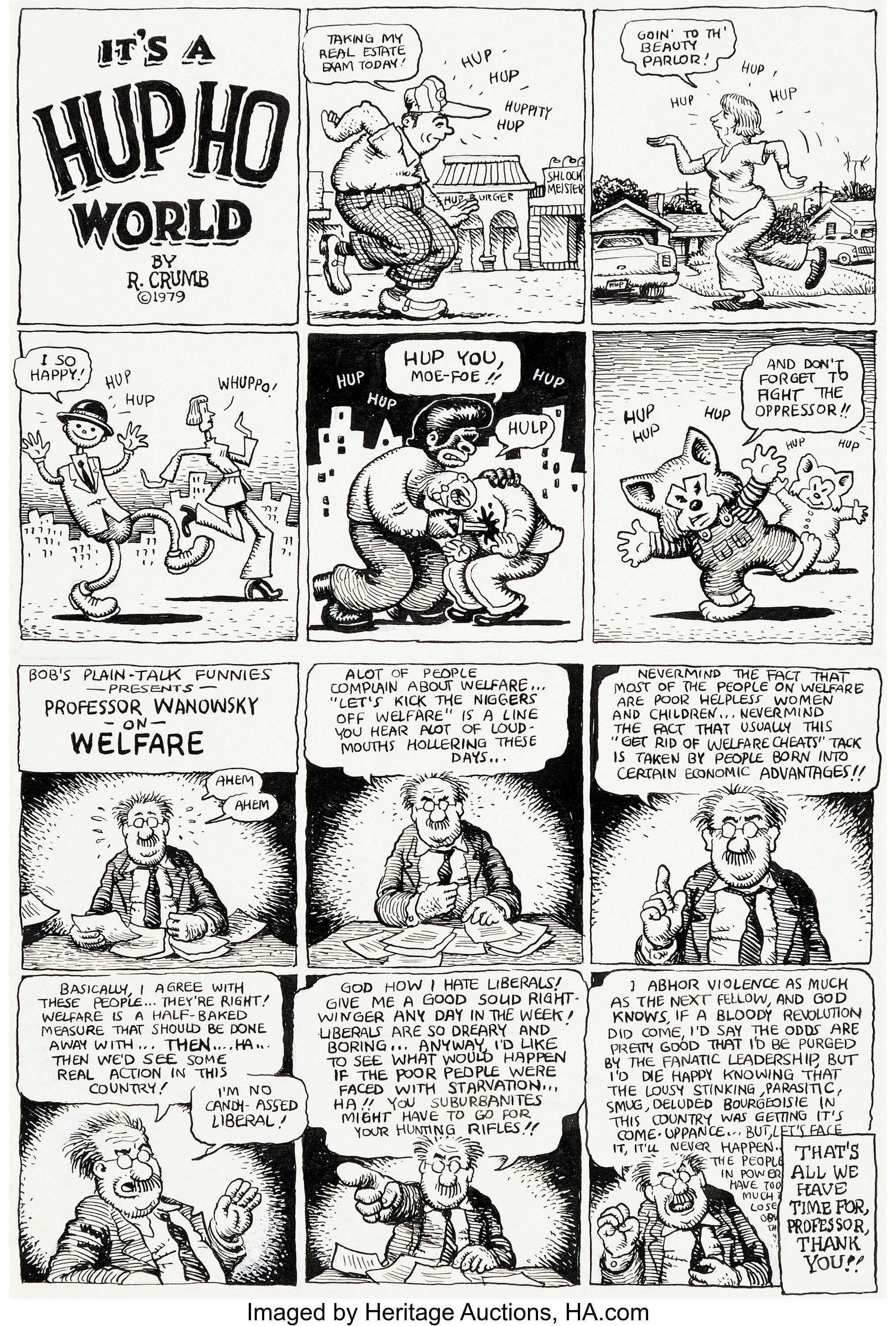 Robert Crumb Best Buy Comics It S A Hup Ho World 1 Page Story Lot Heritage Auctions