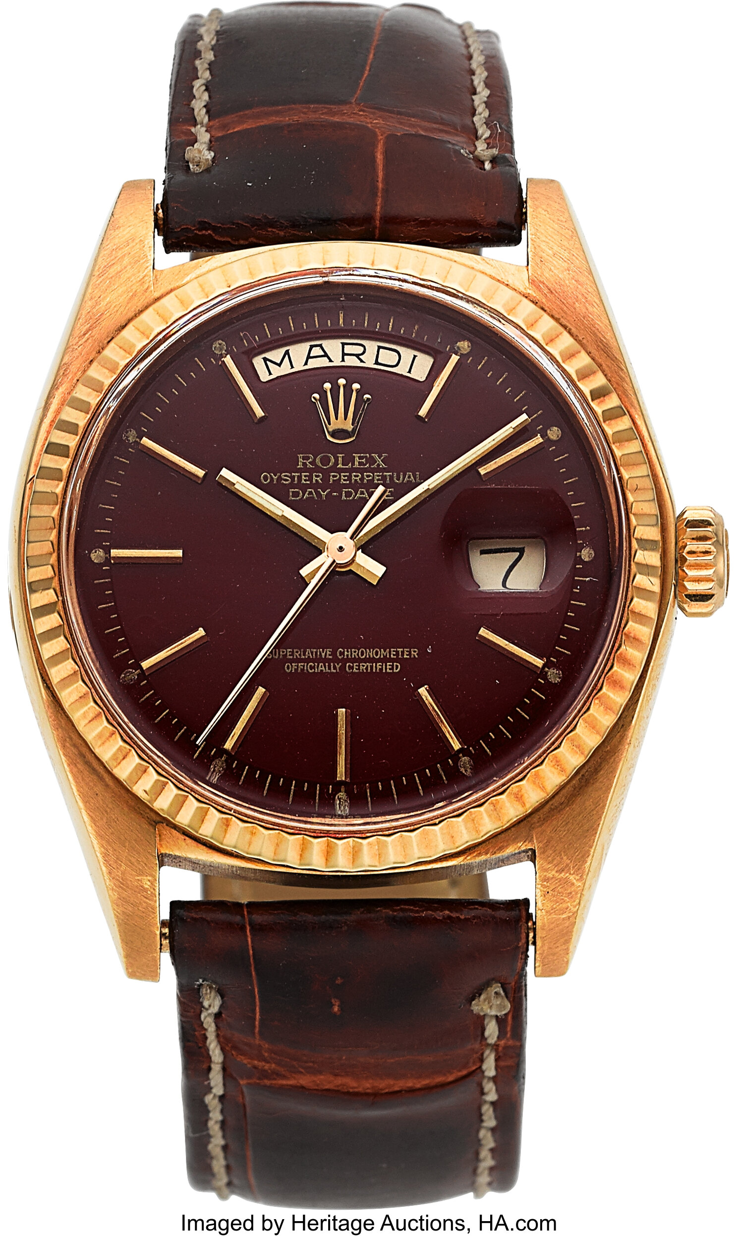 rolex-day-date-rare-stella-oxblood-dial-18k-gold-wristwatch-ref