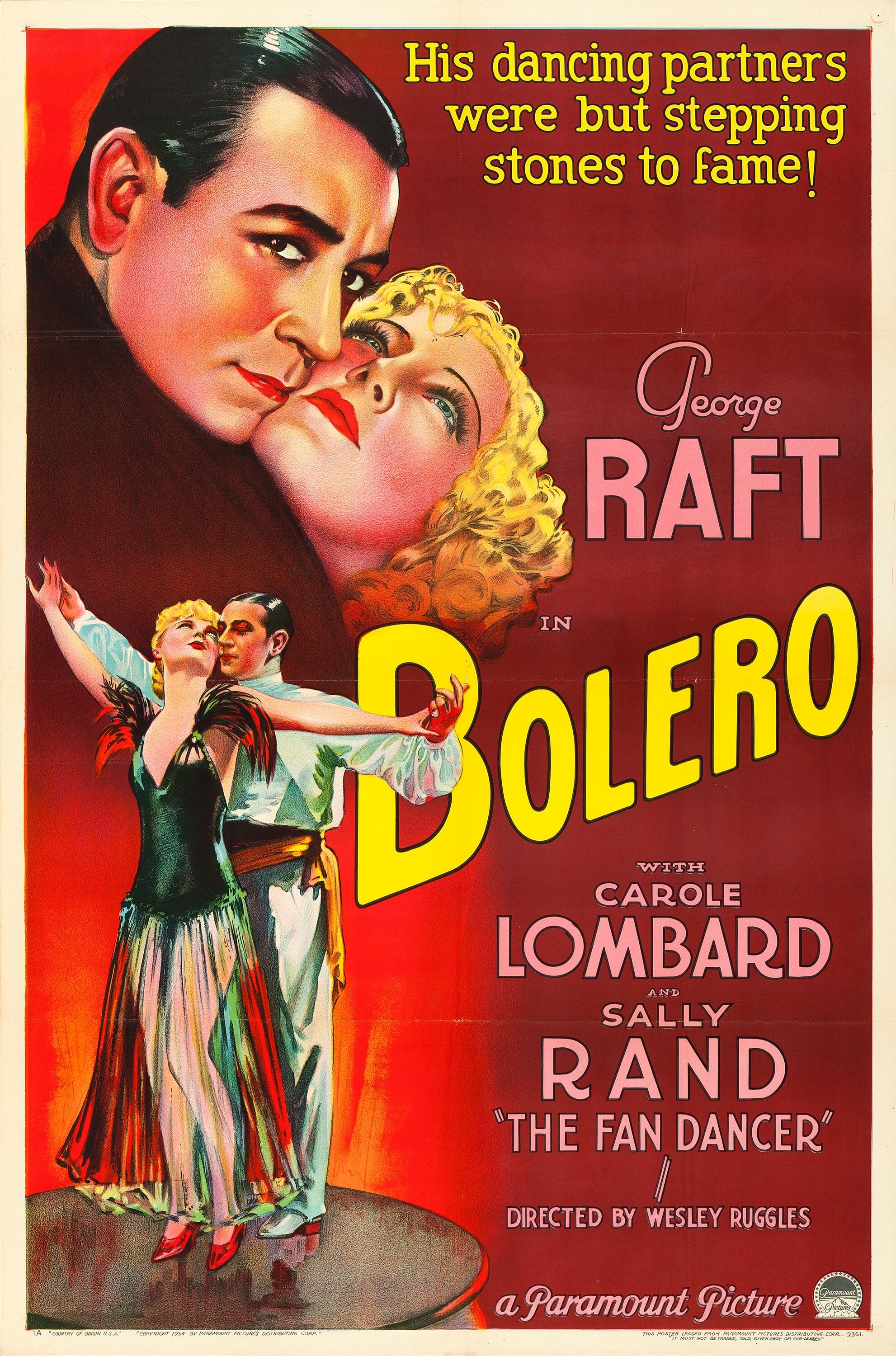 Bolero Paramount 1934 One Sheet 27 X 41 Style A Movie Lot Heritage Auctions