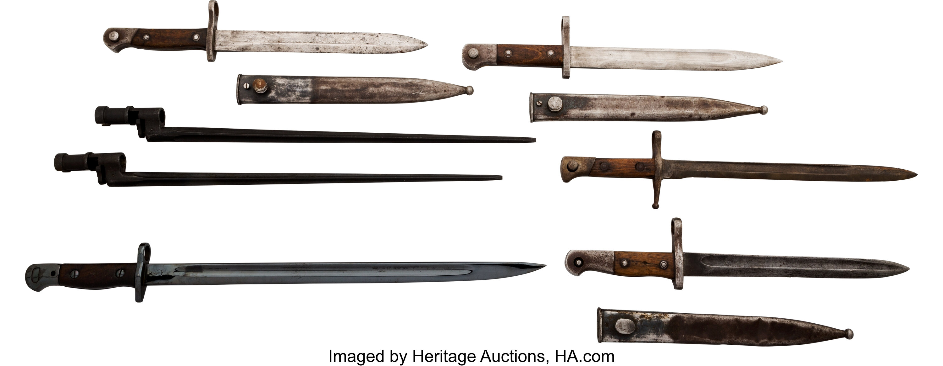 Lot Of Seven Military Bayonets Total 7 Items Edged Weapons Lot Heritage Auctions