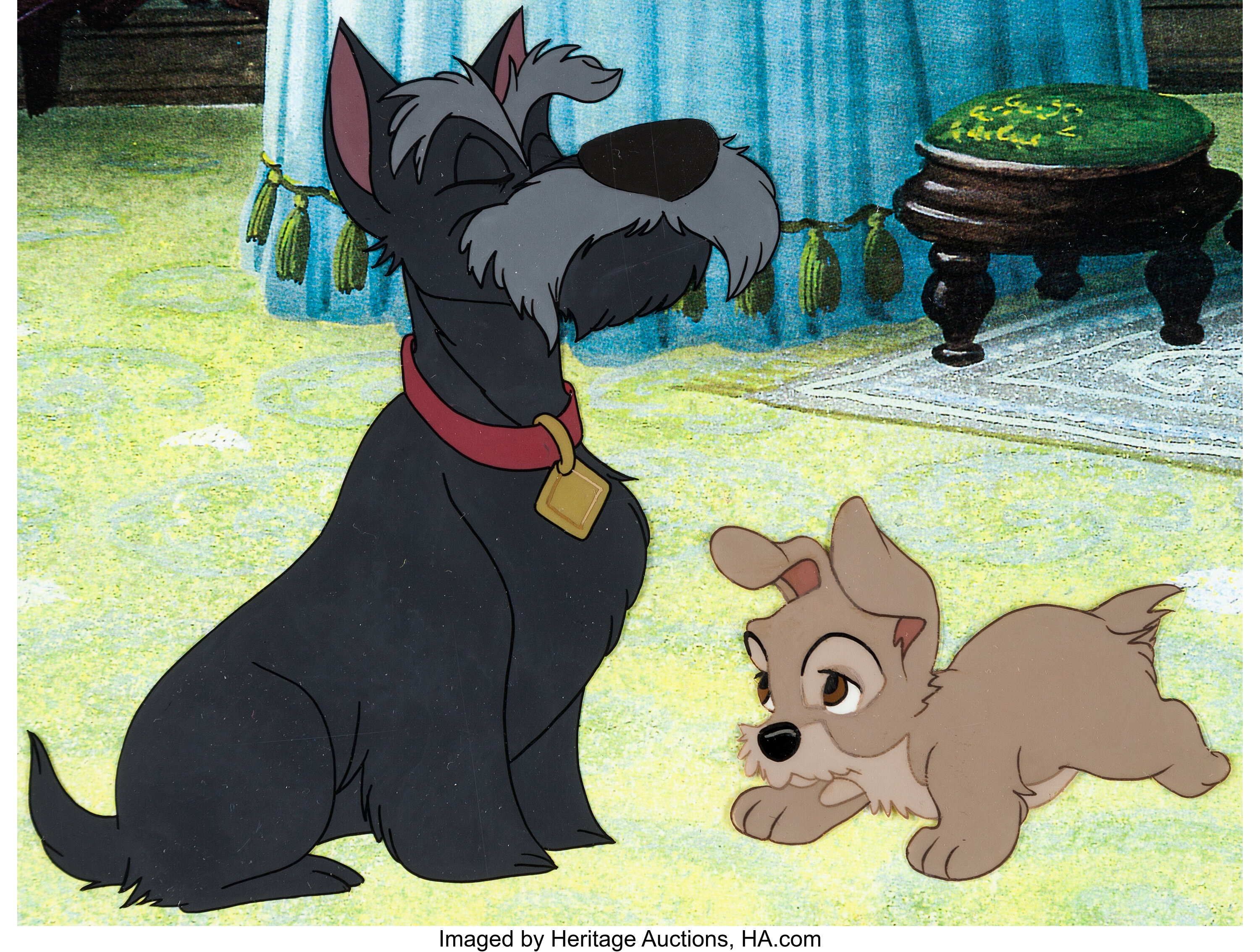 Lady and the Tramp Jock and Scamp Production Cel Setup (Walt