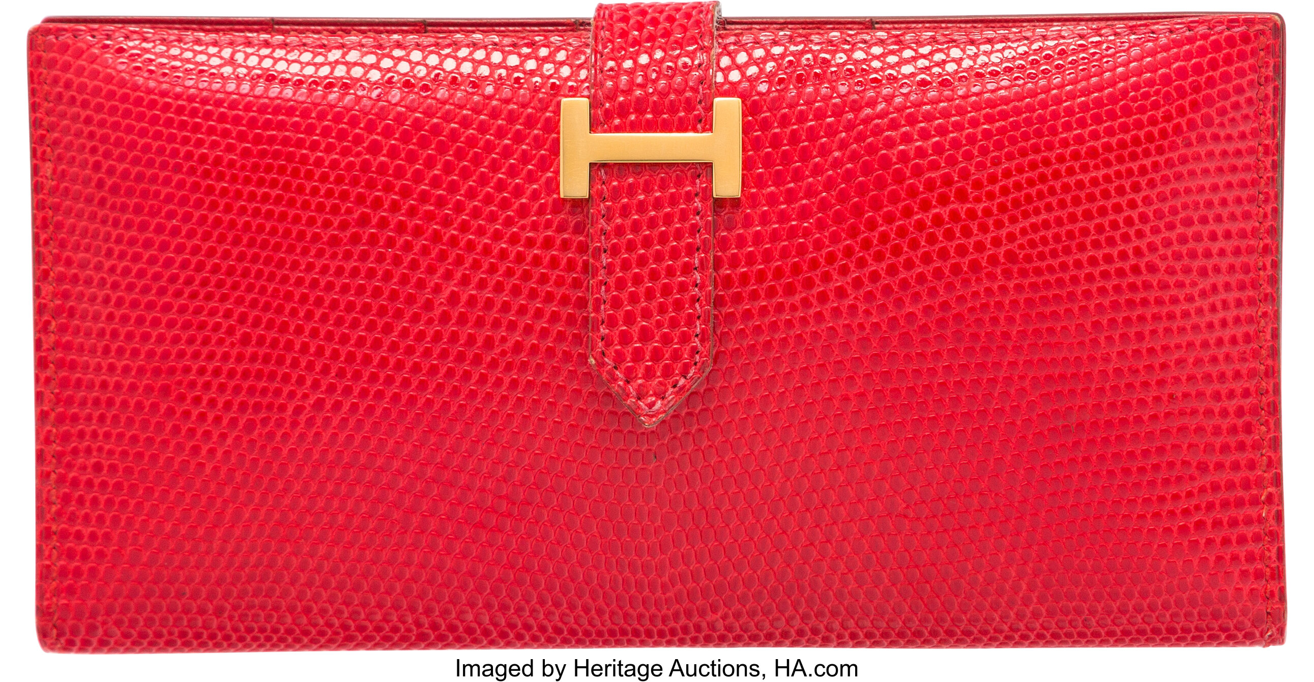 Hermes Black Lizard Bearn Wallet Auction