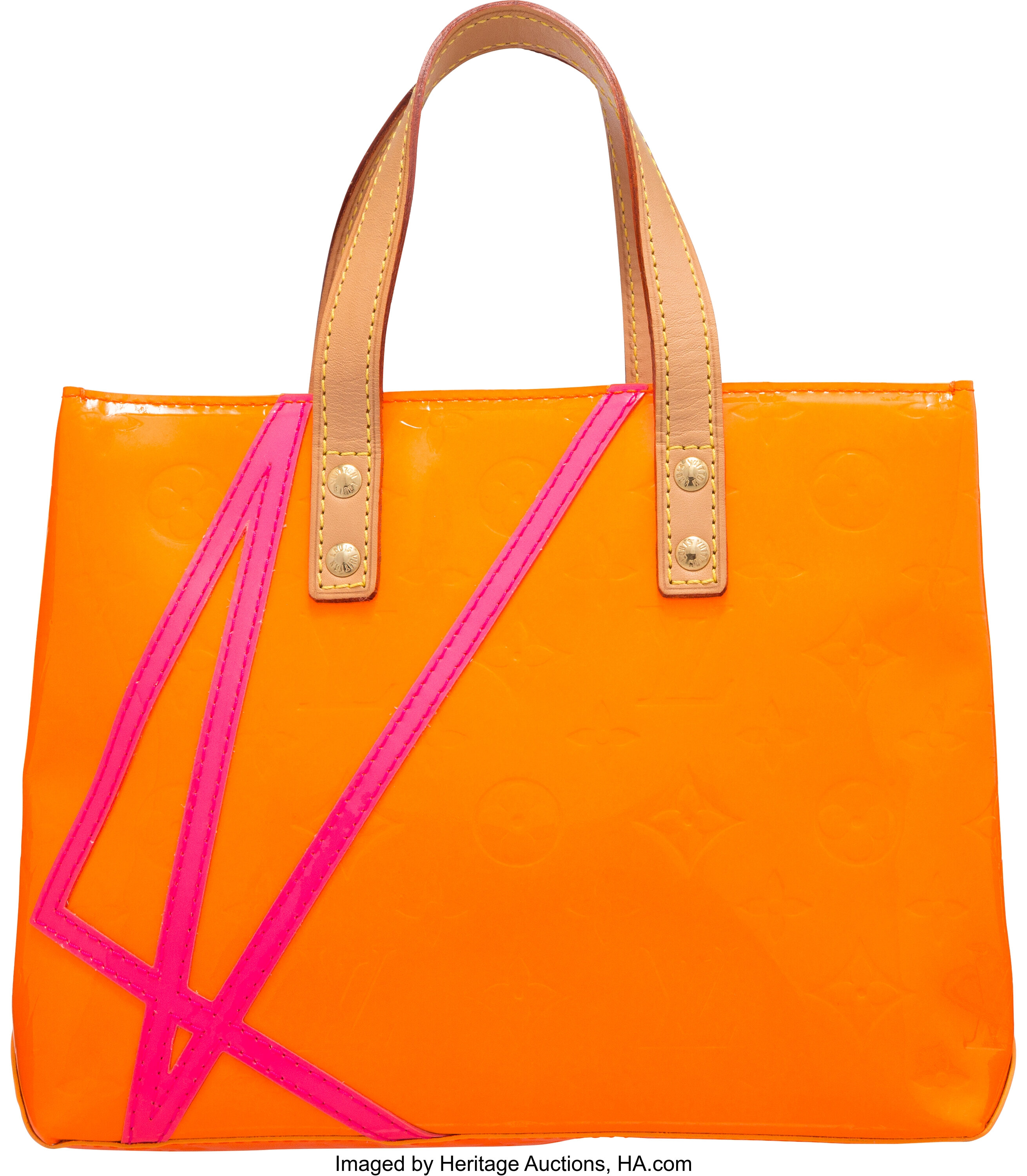 Louis Vuitton Limited Edition Orange Monogram Vernis Leather Reade ...