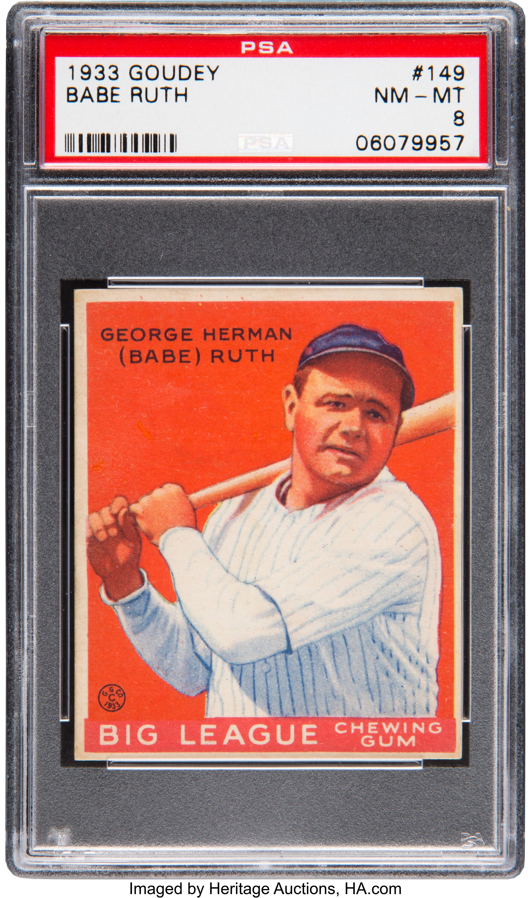 At Auction: 1933 Goudey #144 Babe Ruth.