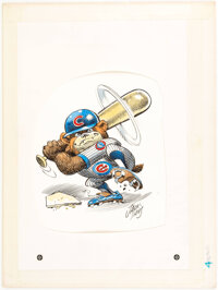 Jack Davis Atlanta Braves Baseball Illustration Original Art (Hot