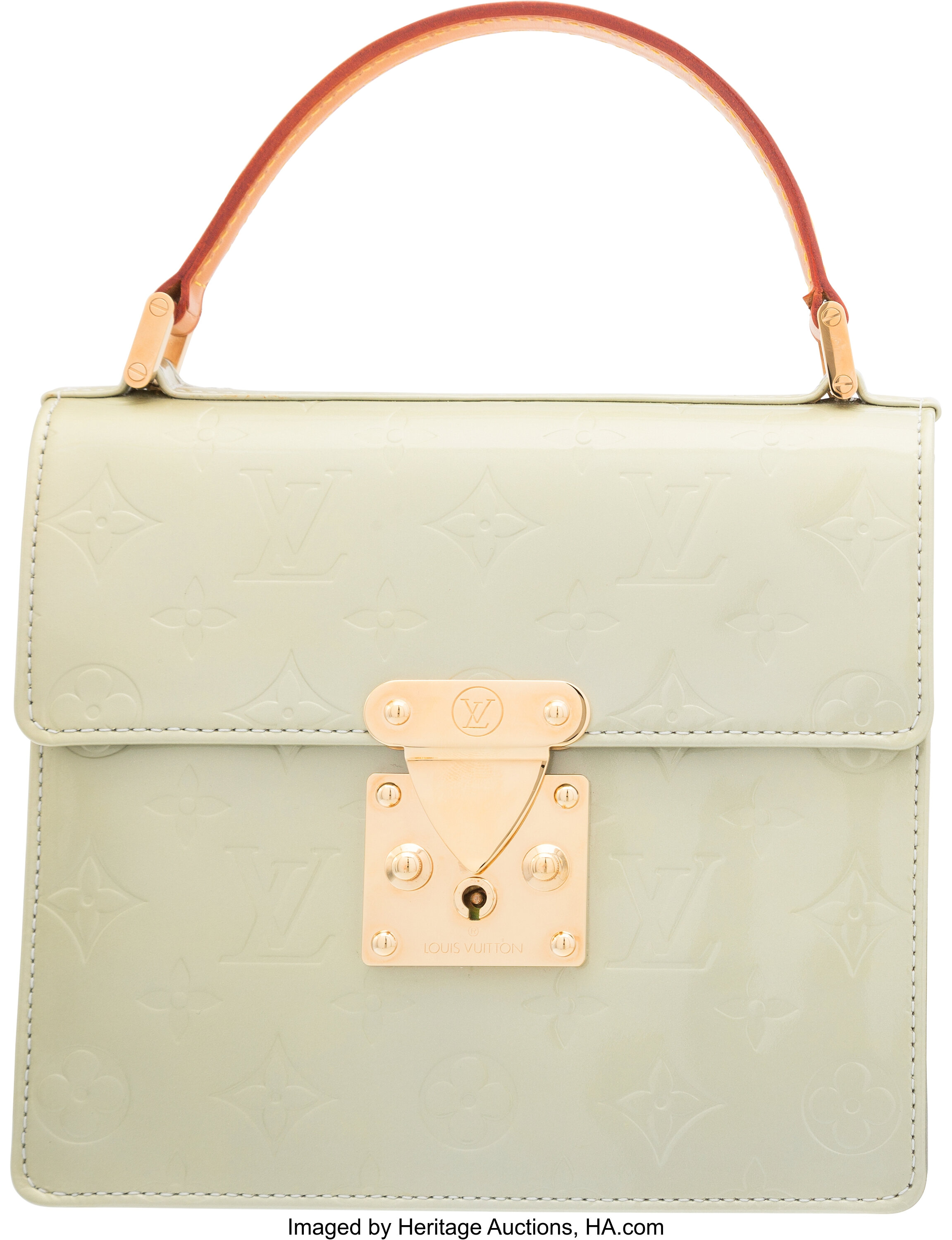Sold at Auction: Louis Vuitton Mint Green Monogram Vernis Leather Alma BB  Bag