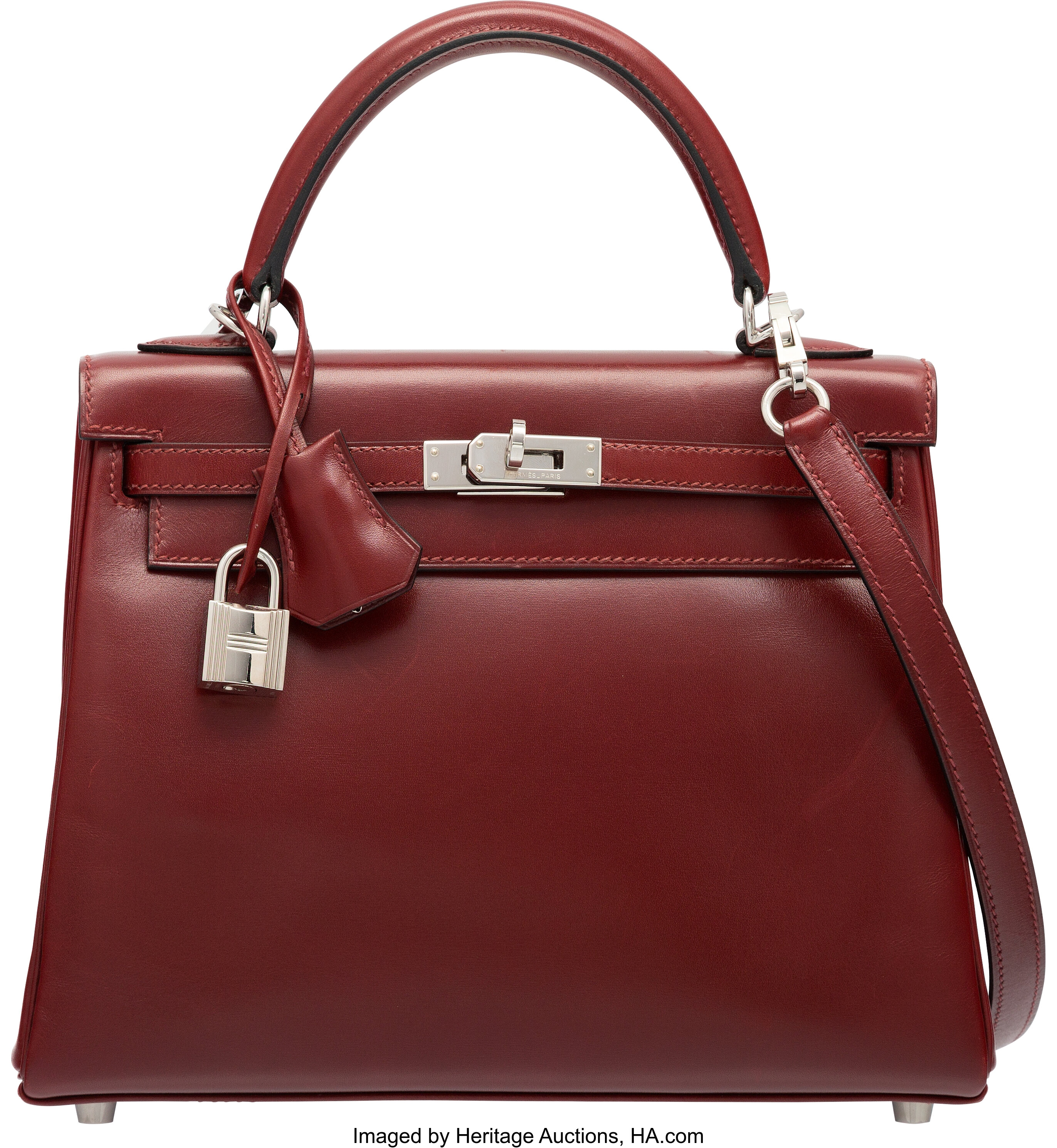 Hermes Red 25 Sellier Kelly Box Bag – The Closet