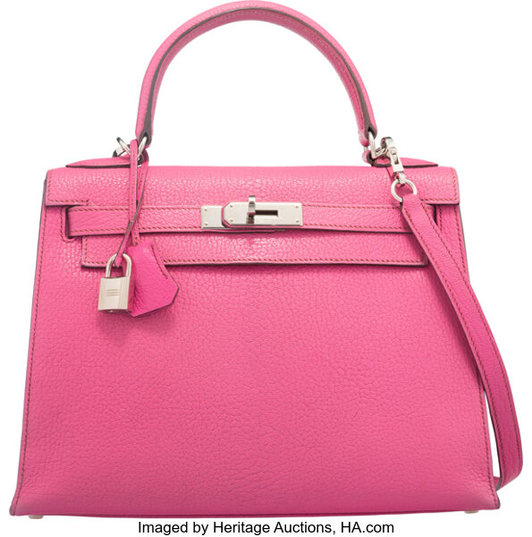 Hermes 28cm Prune Chevre de Coromandel Leather Palladium Plated Kelly  Retourne Bag - Yoogi's Closet