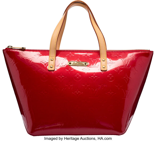 At Auction: Louis Vuitton, LOUIS VUITTON MONO VERNIS BELLEVUE RED