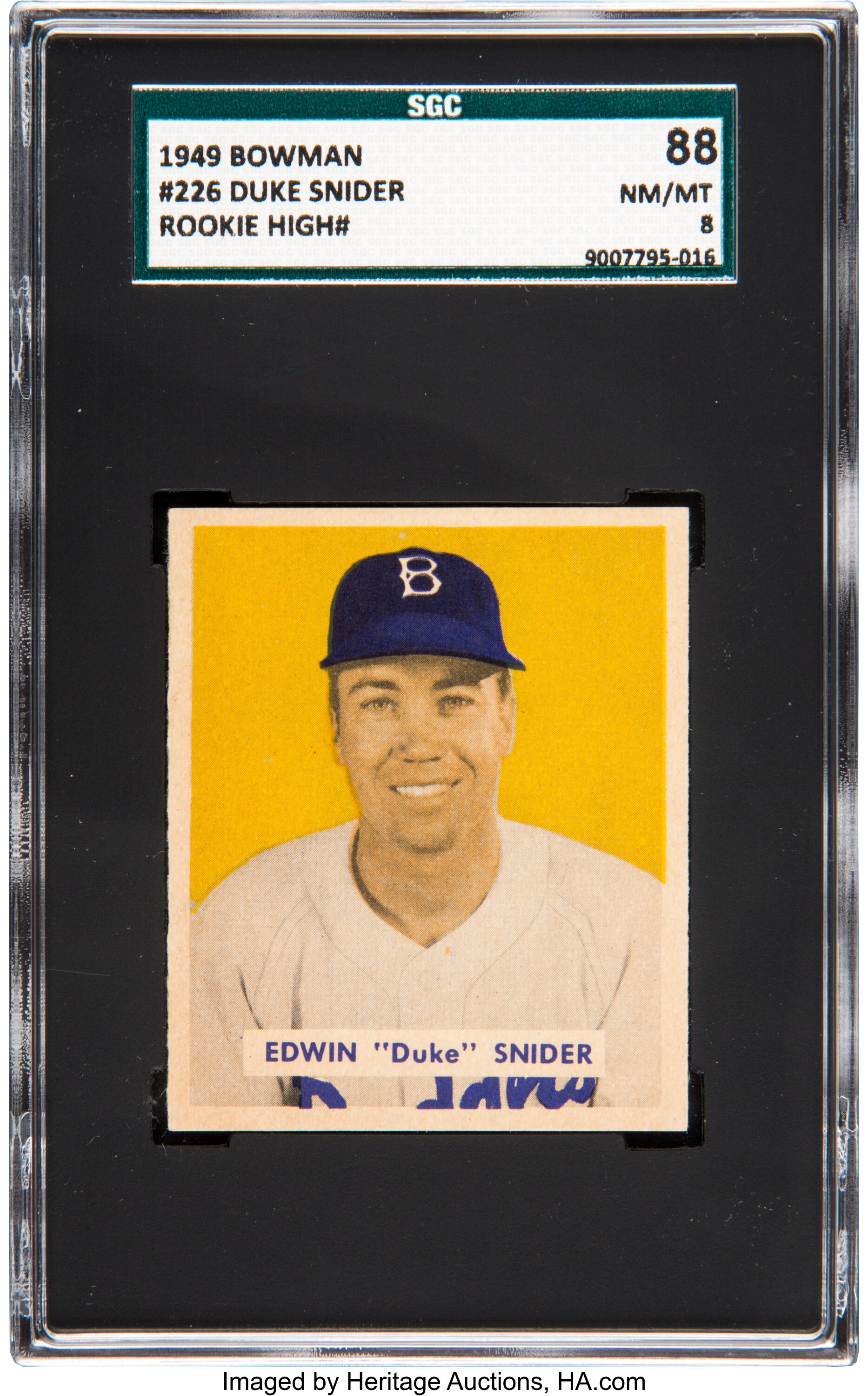 1949 Bowman Duke Snider #226 SGC 88 NM/MT 8.... Baseball Cards | Lot ...