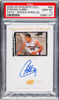 2009 Upper Deck Exquisite Collection Rookie Autograph Stephen Curry #72  141/225 BGS 9.5