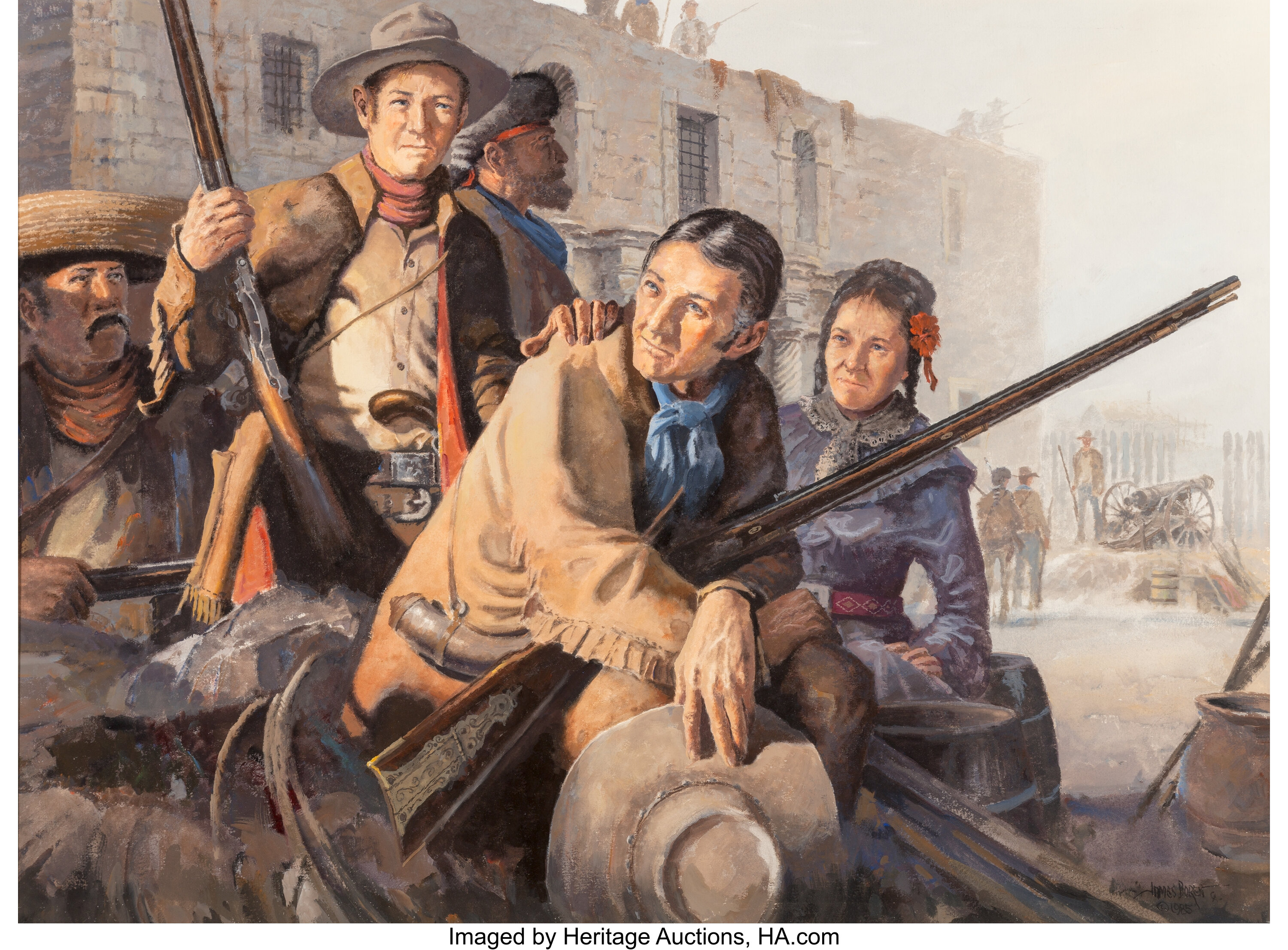 James Erwin Boren (American, 1921-1990). Defenders of the Alamo, | Lot ...