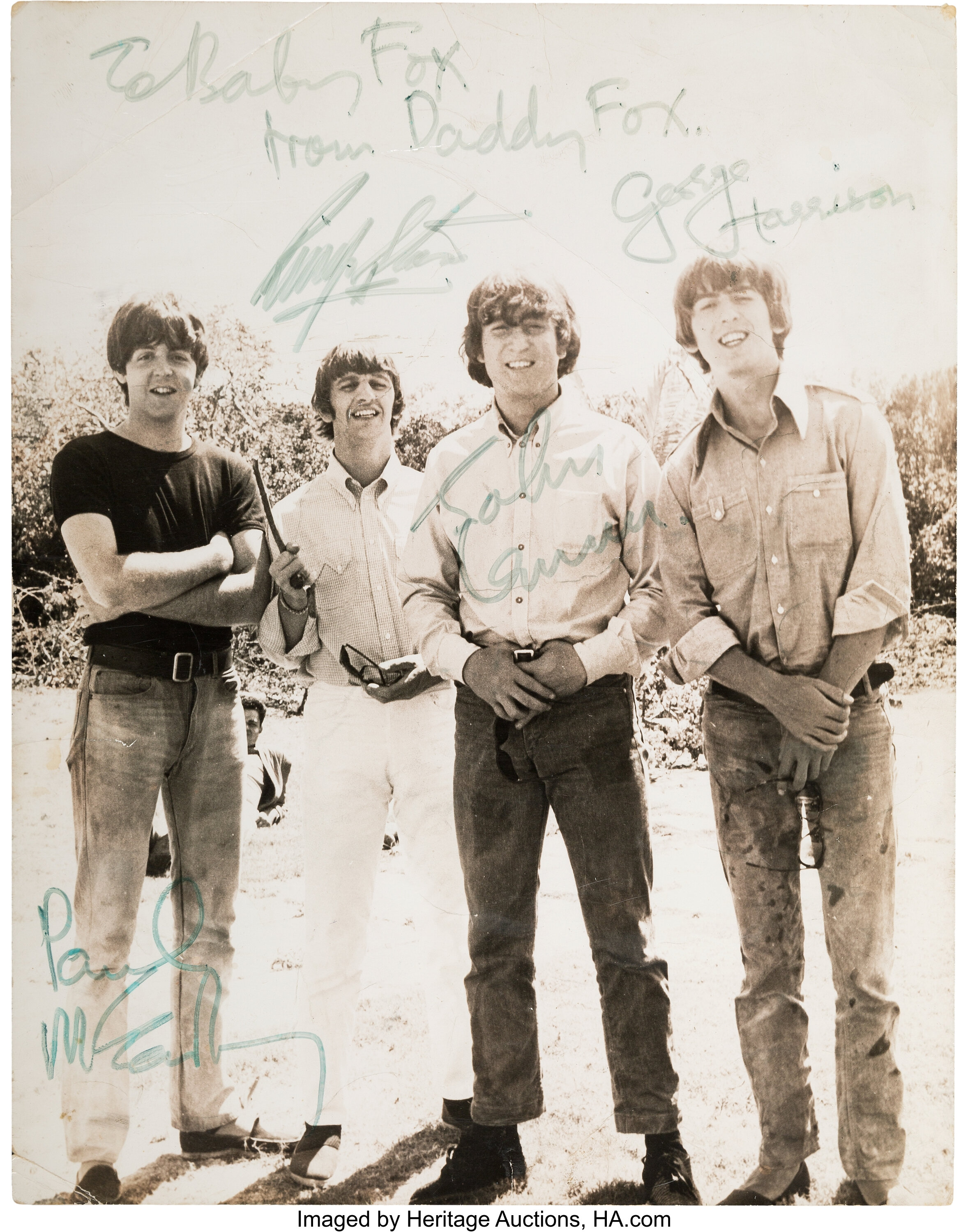 Beatles Signed Group Photo Taken During The Filming Of Help Lot 2 Heritage Auctions