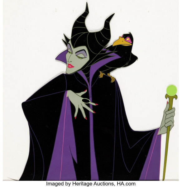 Sleeping Beauty Maleficent and Diablo Production Cel (Walt Disney,, Lot  #96209