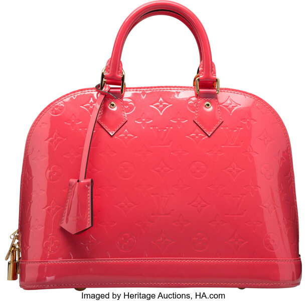Louis Vuitton Alma Handbag Monogram Vernis with Monogram Canvas and Epi  Leather