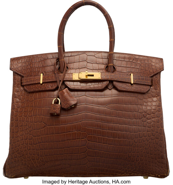 Hermes Birkin 35cm Brown Crocodile - Upper-Luxury