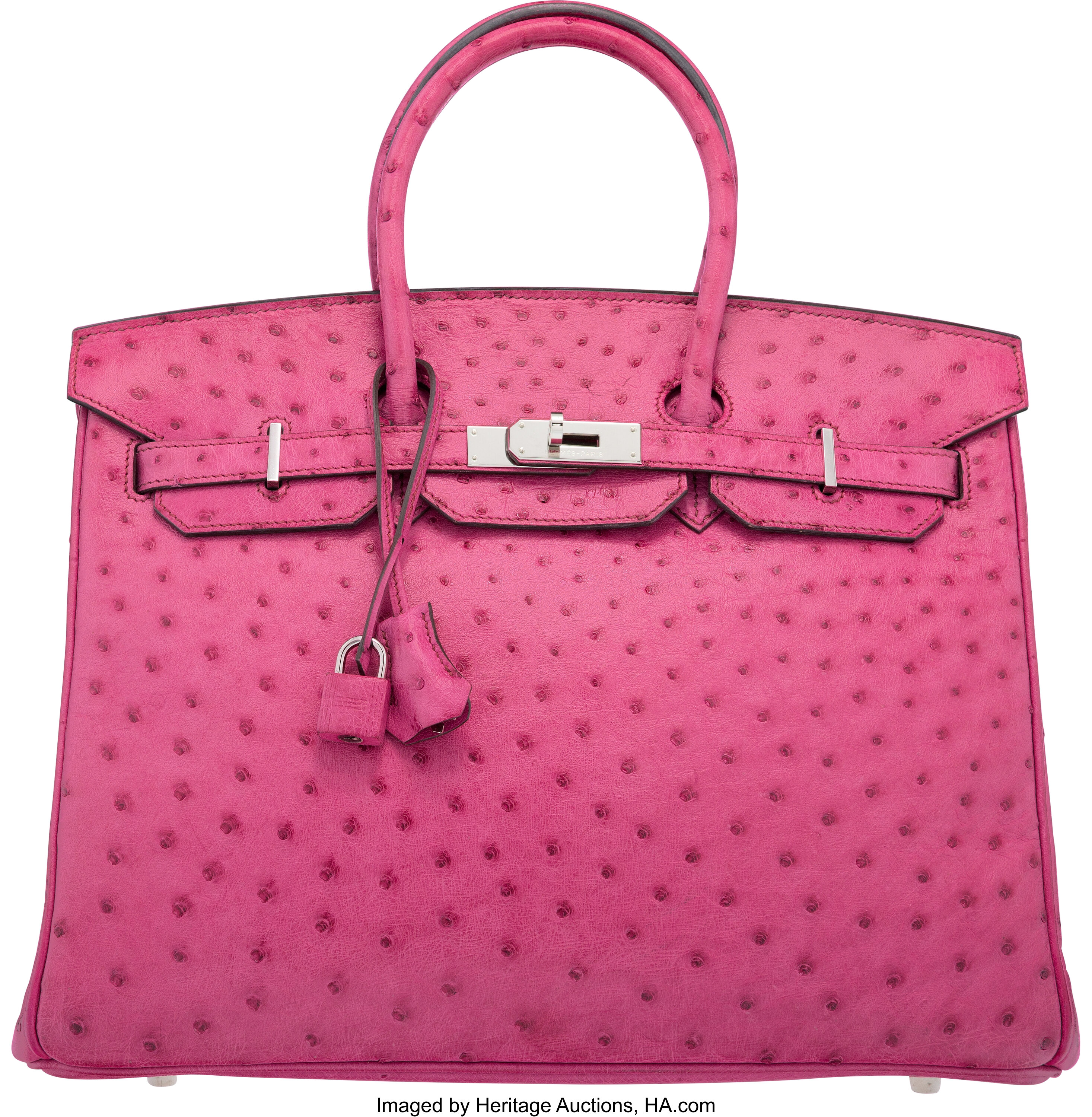 Sold at Auction: Hermes Ostrich Leather 35cm Birkin Bag