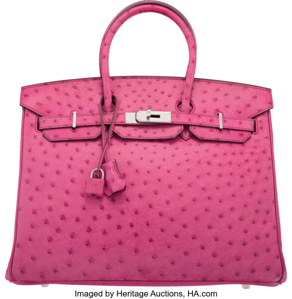 Hermes Kelly Sellier 20 Fuchsia Ostrich Palladium Hardware