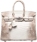 Hermes 25cm Matte White Himalayan Nilo Crocodile Birkin Bag with | Lot #58130 | Heritage Auctions