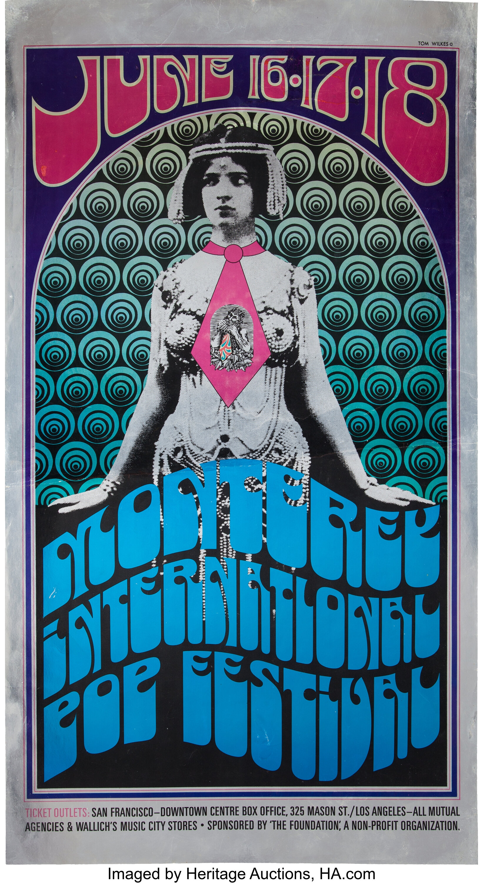 Jimi Hendrix/The Who/Janis Joplin - Monterey Pop Festival Poster | Lot ...