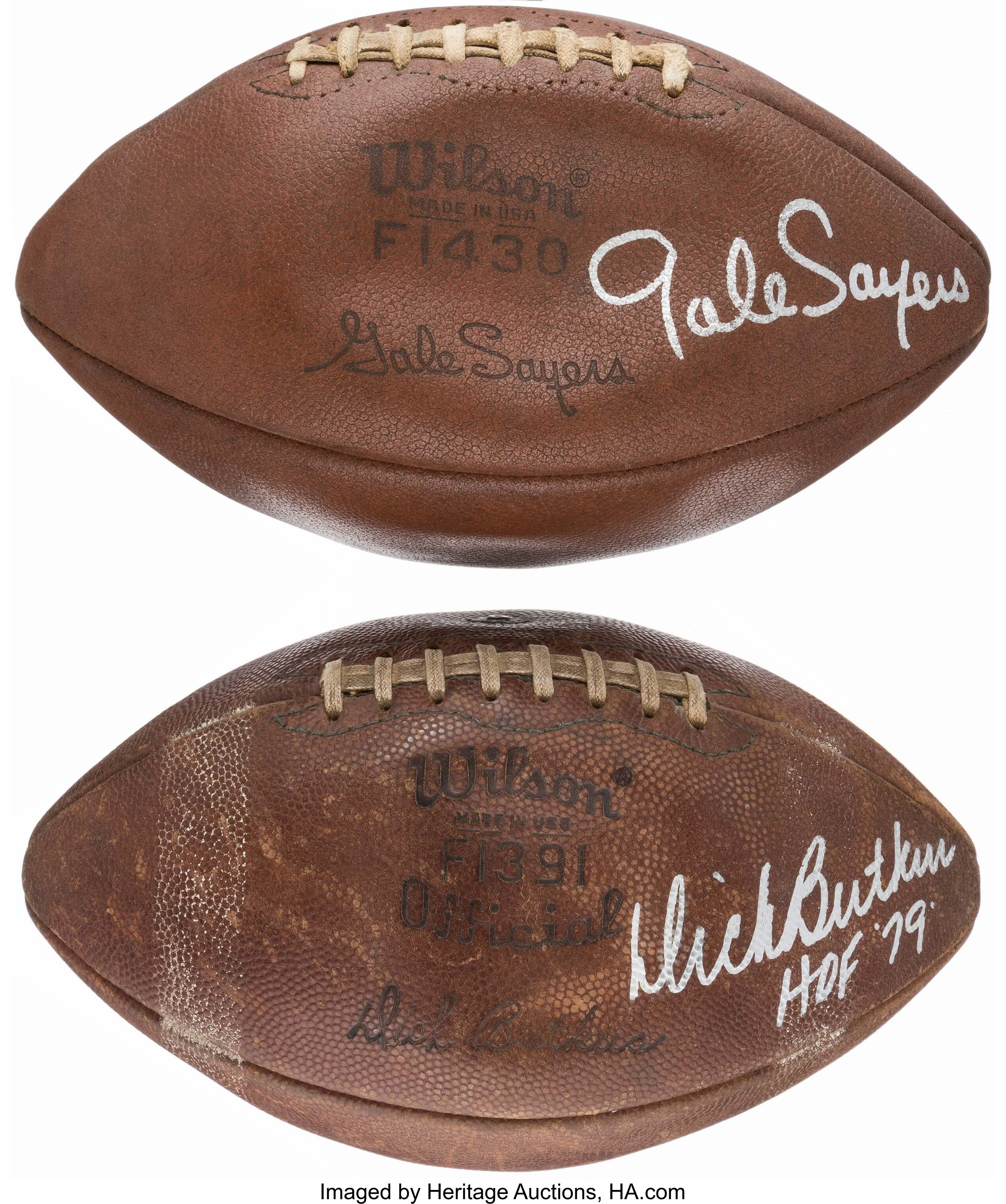 Gale Sayers Autographed Footballs, Signed Gale Sayers Inscripted