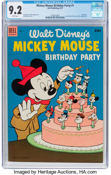 Dell Giant Comics: Mickey Mouse Birthday Party #1 (Dell, 1953) CGC ...