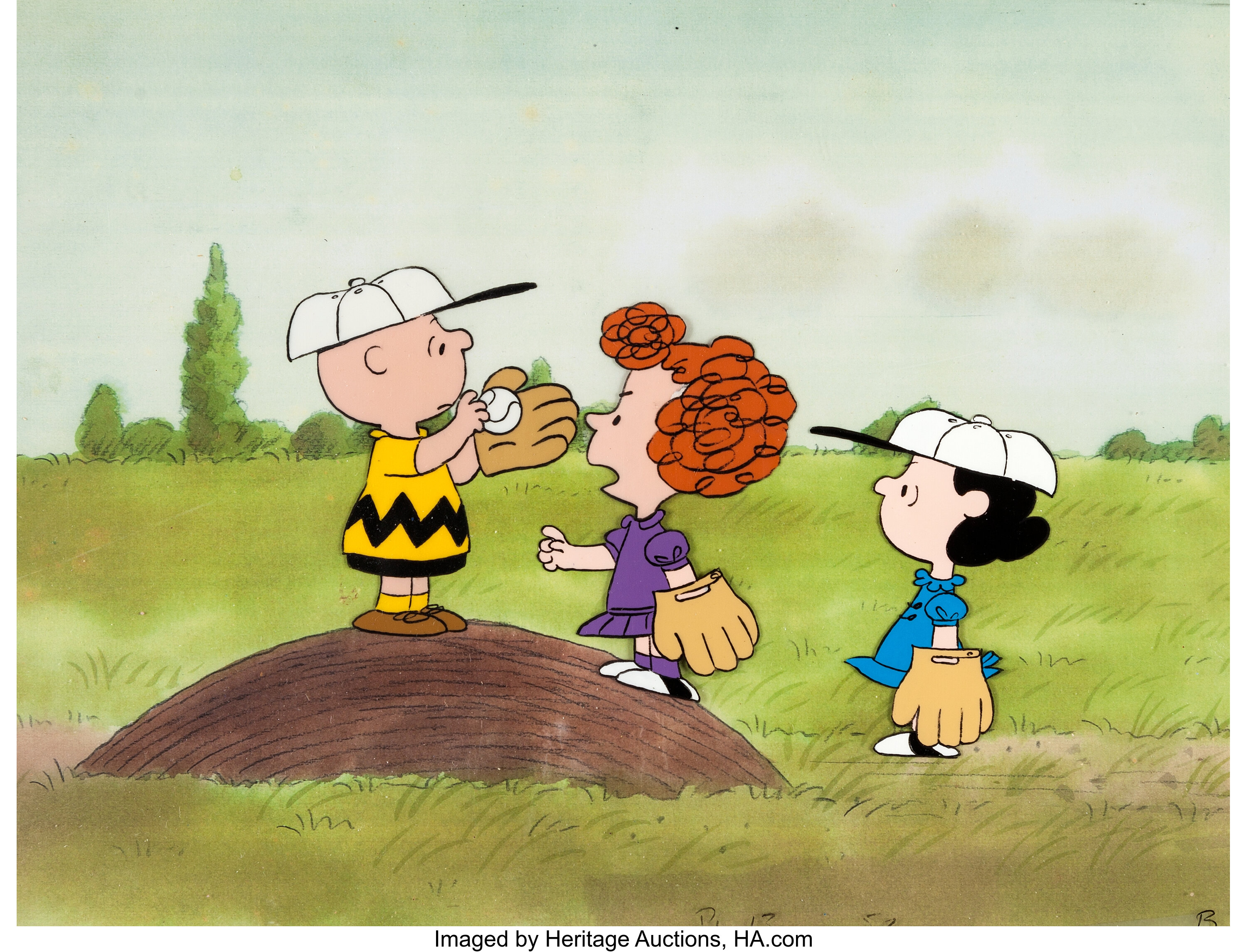Snoopy and Linus Playing Baseball
