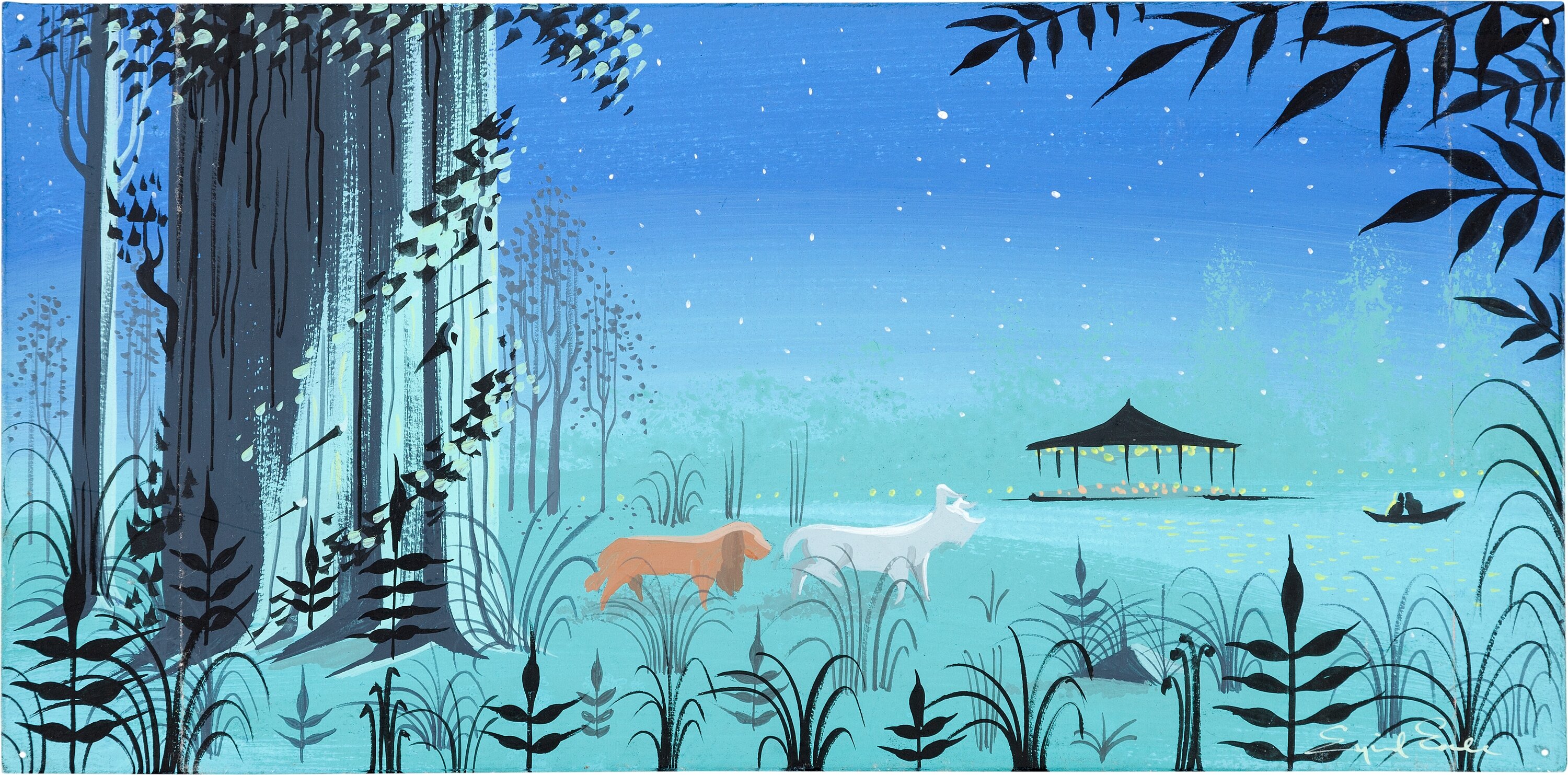 Eyvind Earle Lady and the Tramp Concept Art/Background Color Key | Lot  #95279 | Heritage Auctions