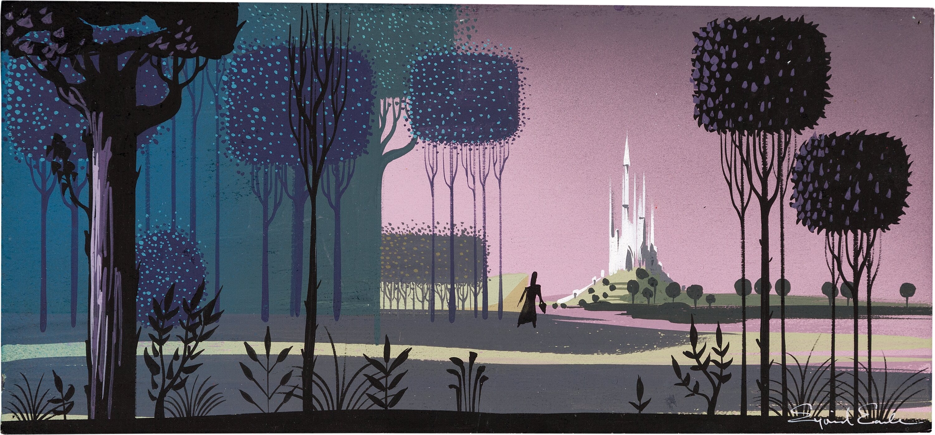 Eyvind Earle Sleeping Beauty Concept Art/Background Color Key | Lot ...