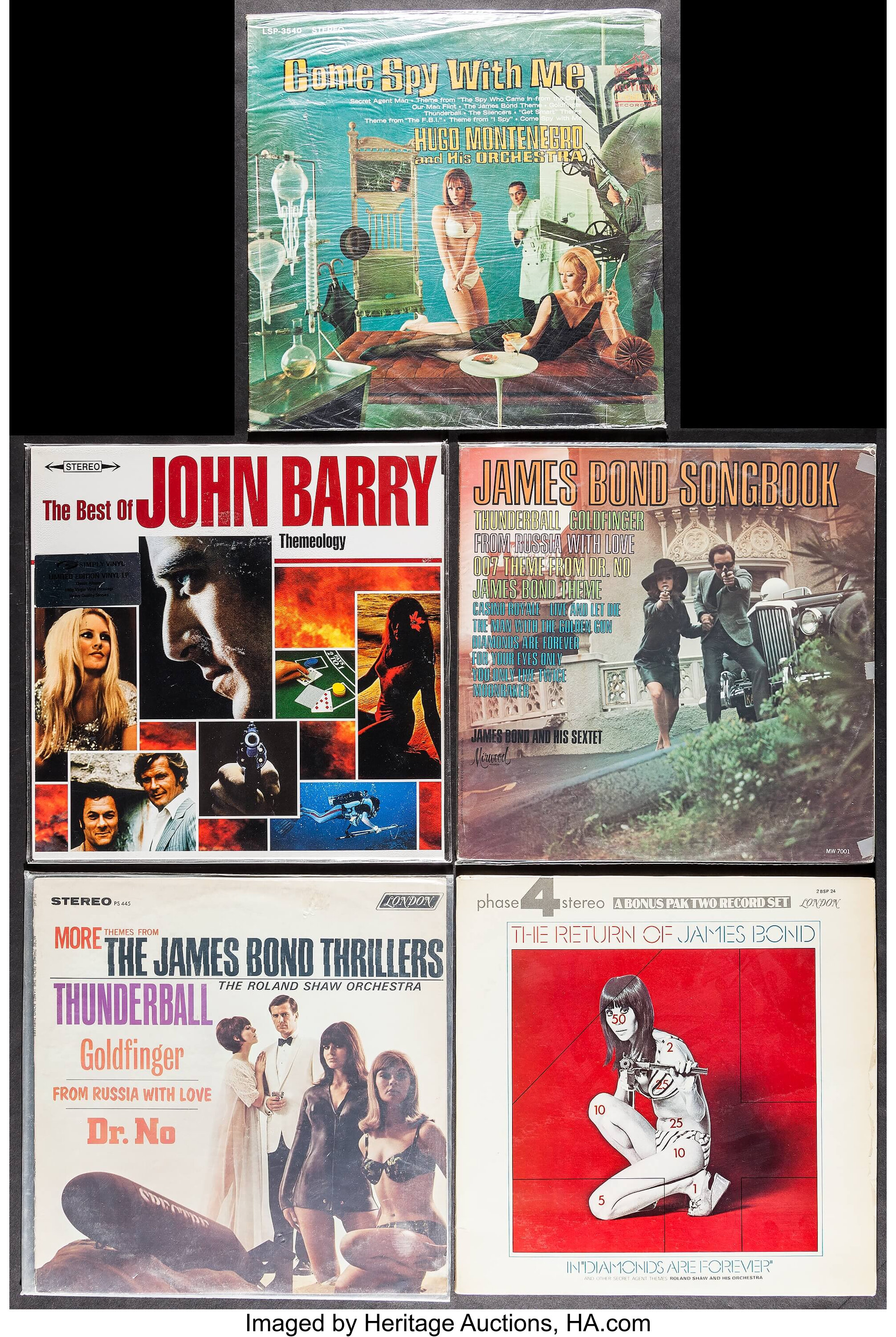 James Bond Music Lot Various 1960s 1990s Spy Film Records 10 Lot 511 Heritage Auctions