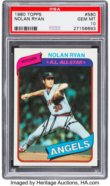 1989 Bowman Nolan Ryan Baseball Card #225 Rangers HOF Pitcher Graded PSA  MINT 9