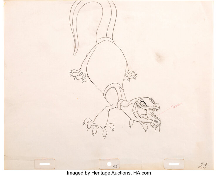 The Rescuers Down Under Joanna The Goanna Animation Drawing Group Lot 97144 Heritage Auctions