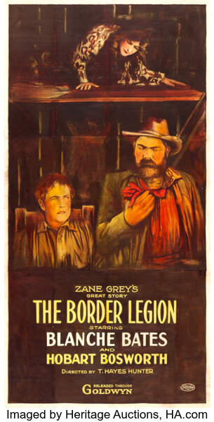 The Border Legion Goldwyn 1918 Three Sheet 385 X 78 - 