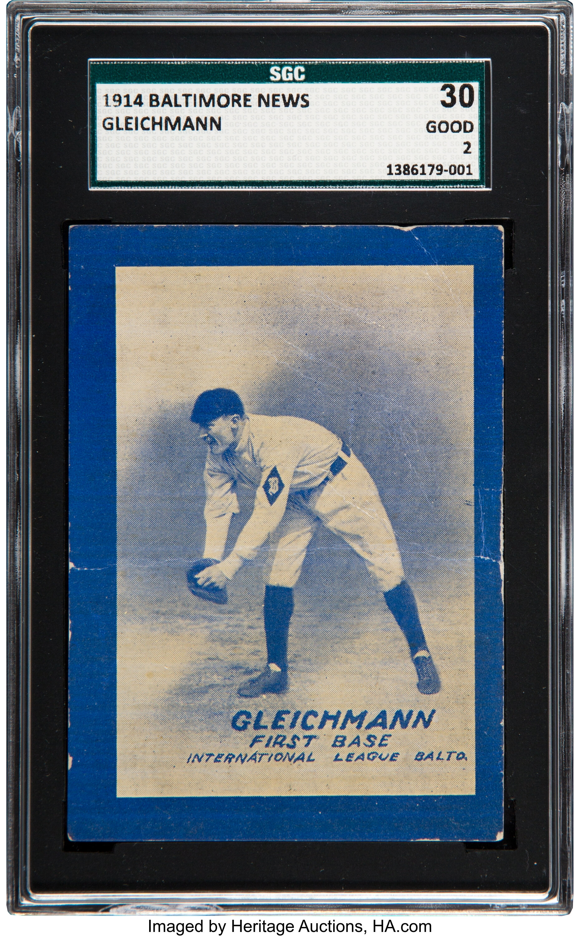 1914 Baltimore News Gus Gleichmann SGC 30 Good 2. Baseball