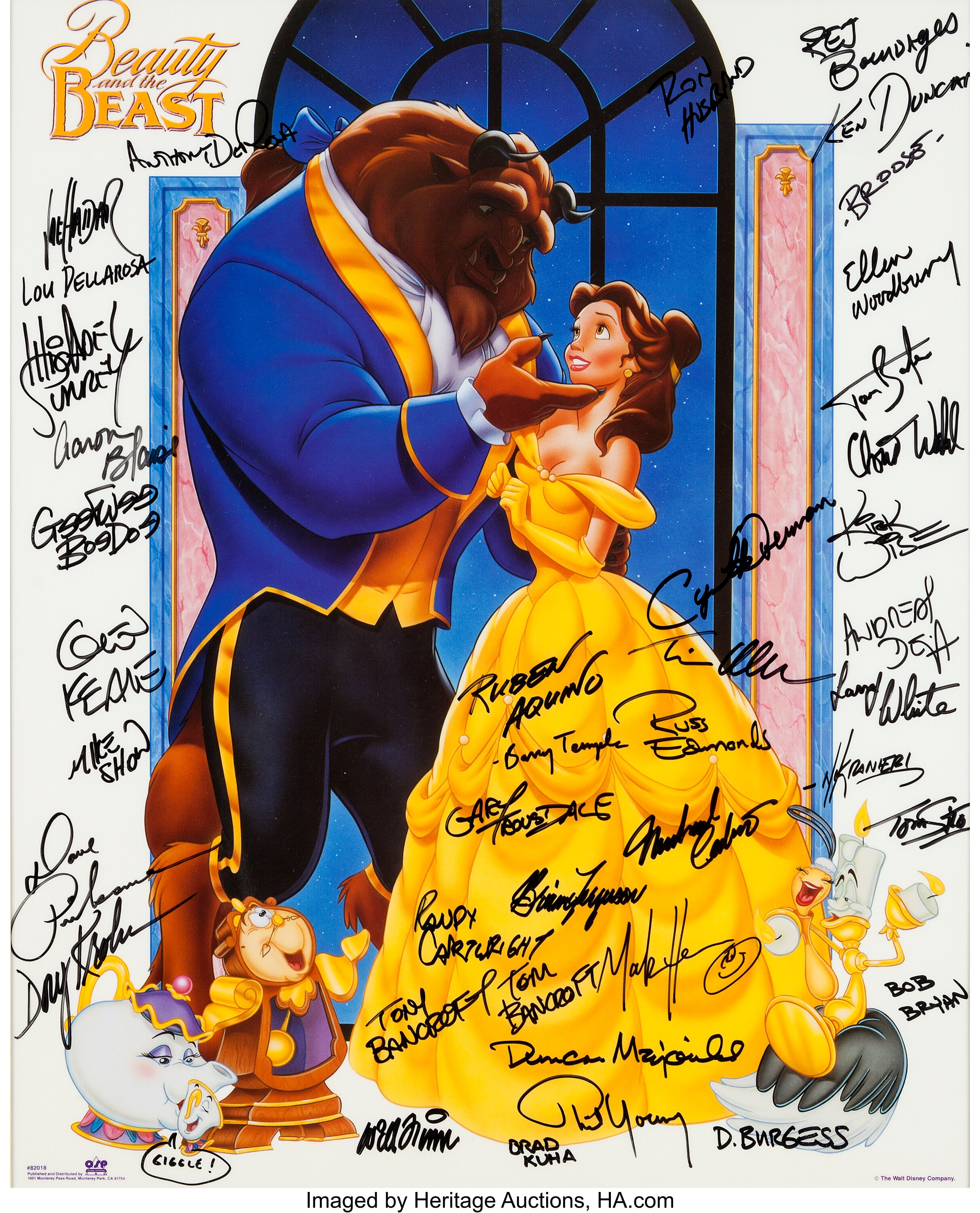 Beauty And The Beast Signed Poster Walt Disney 1991 Lot Heritage Auctions