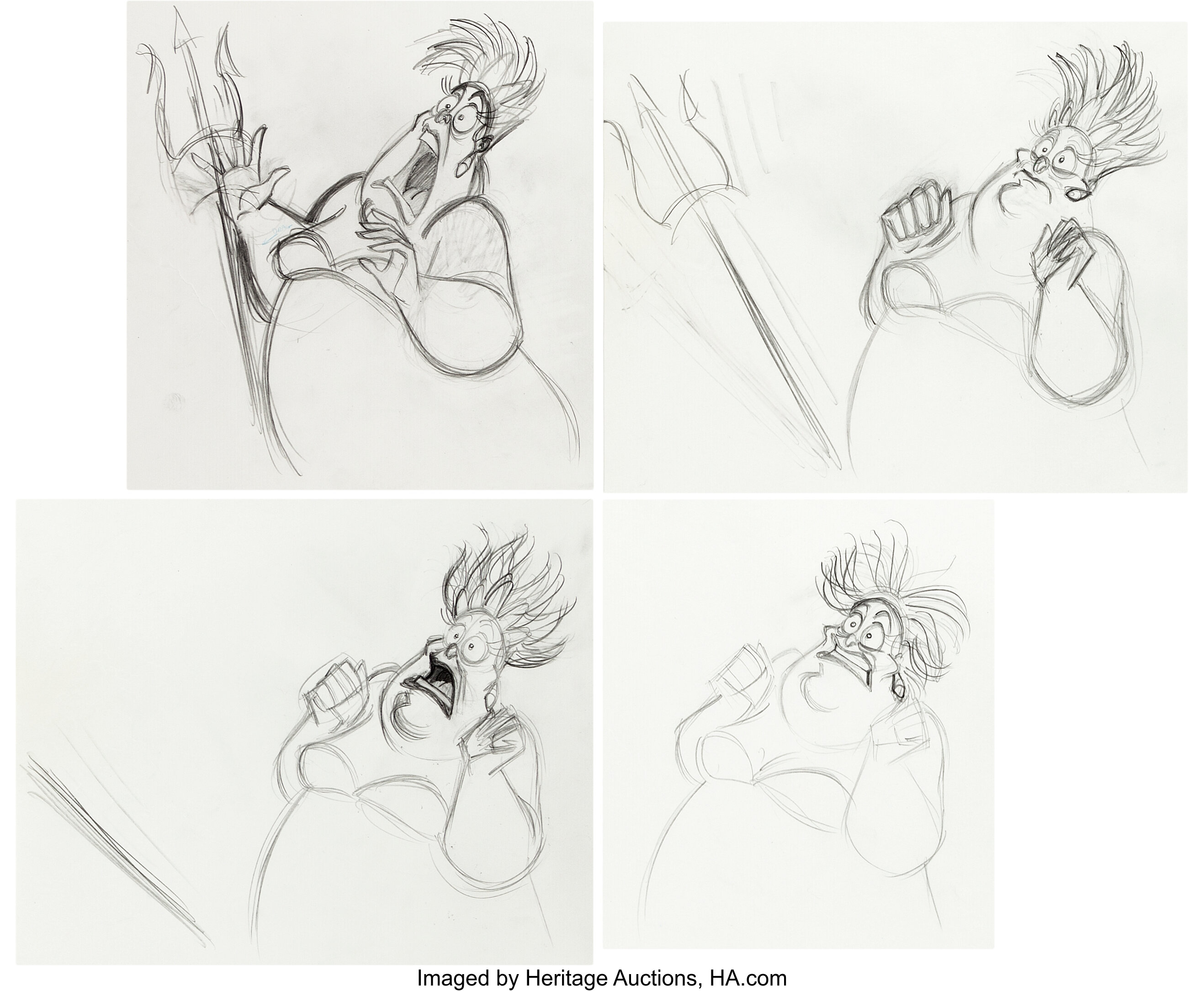 The Little Mermaid Ursula Rough Animation Drawing Group Of 25