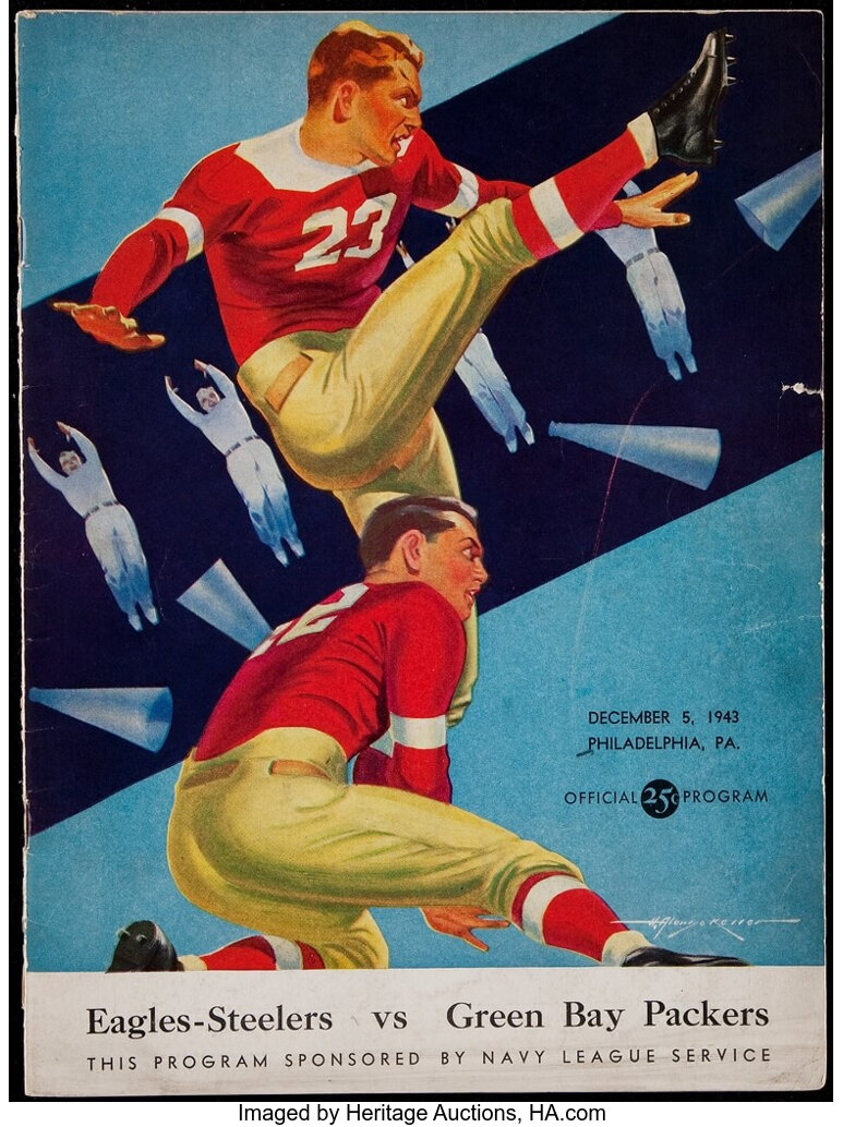 Philadelphia Eagles Green Bay Packers Game Program Poster Vintage Football