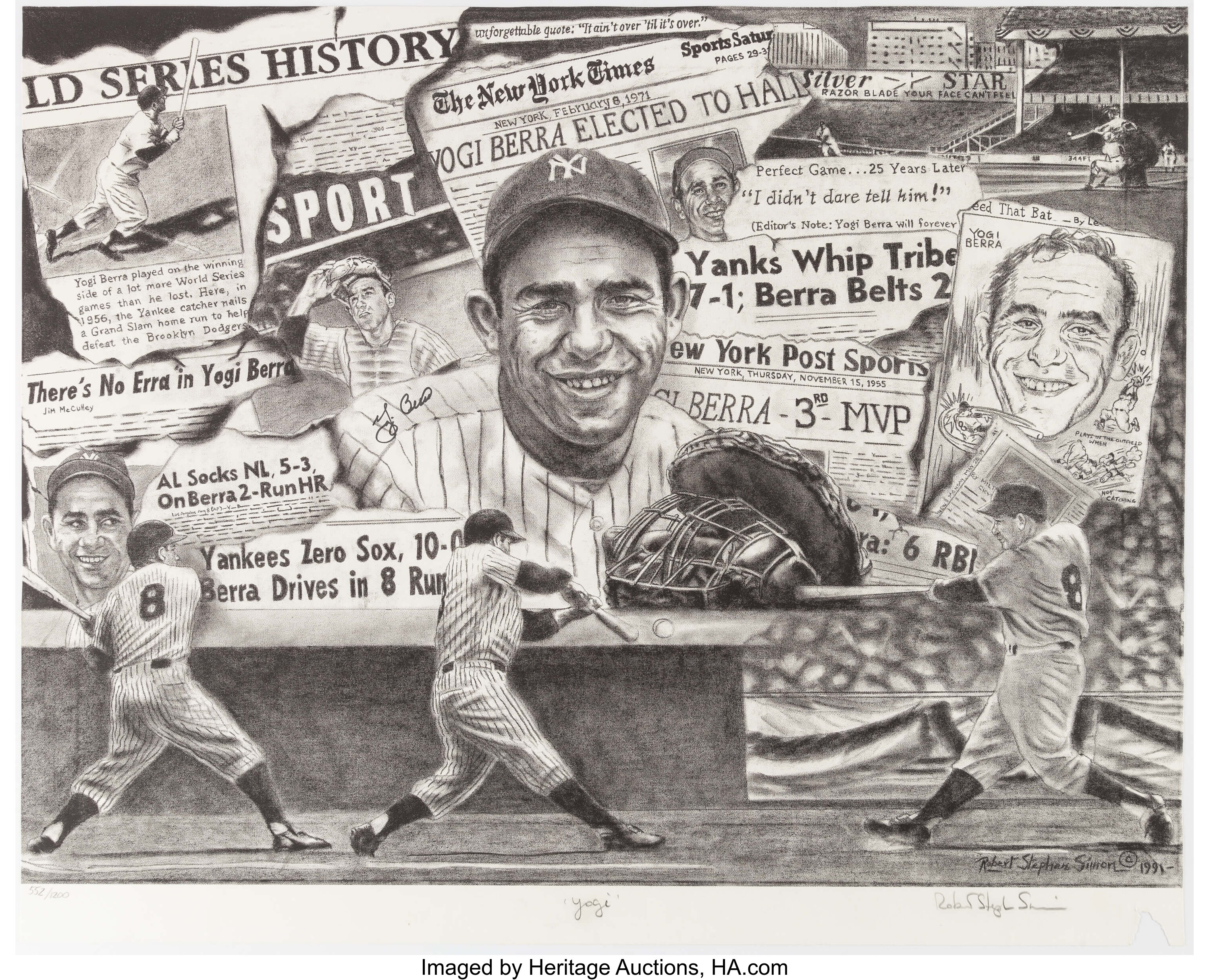 At Auction: CERTIFIED EARLY YOGI BERRA HAND SIGNED NEW YORK