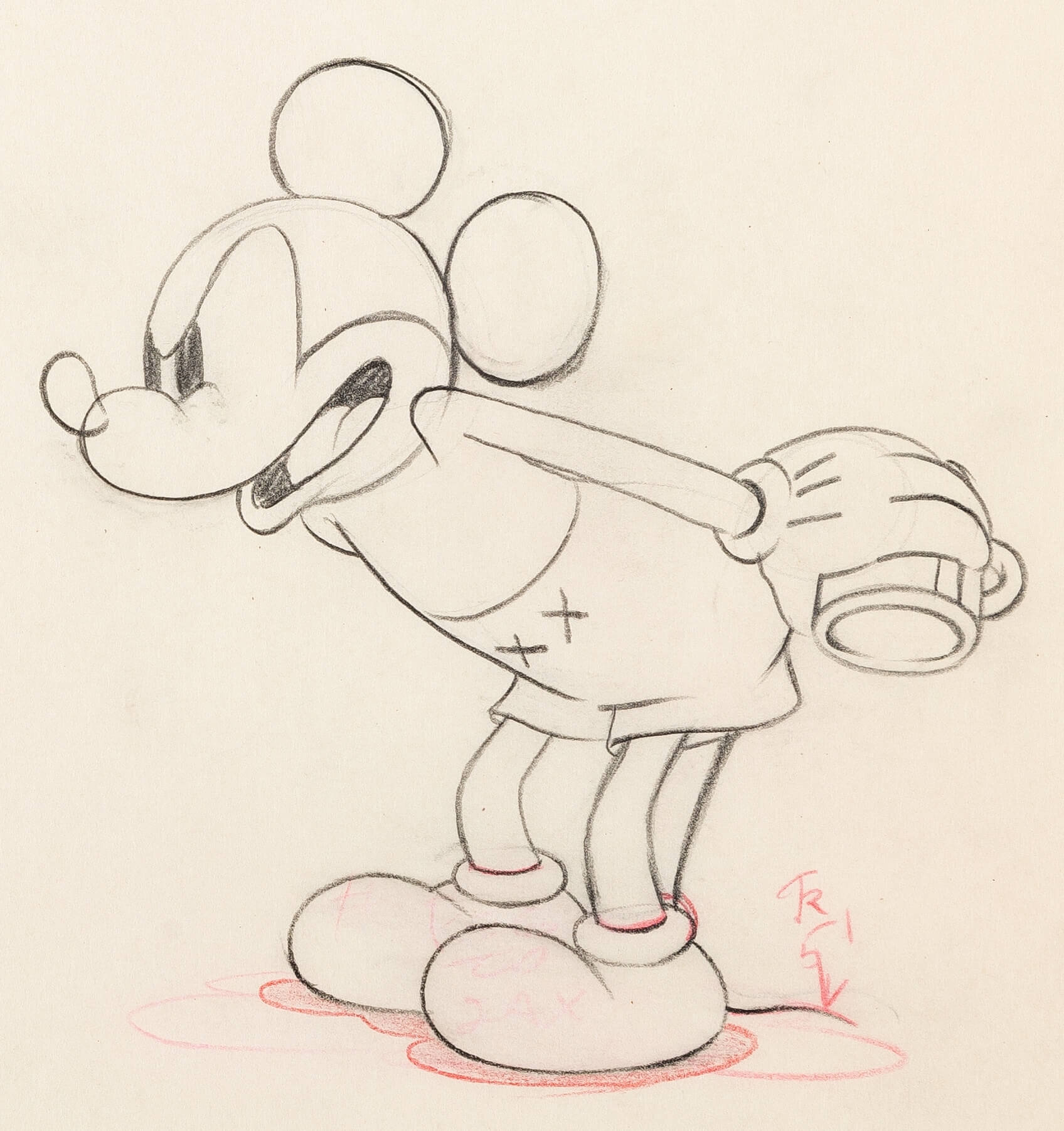 Mickey's Rival Mickey Mouse Animation Drawing (Walt Disney, 1936 ...