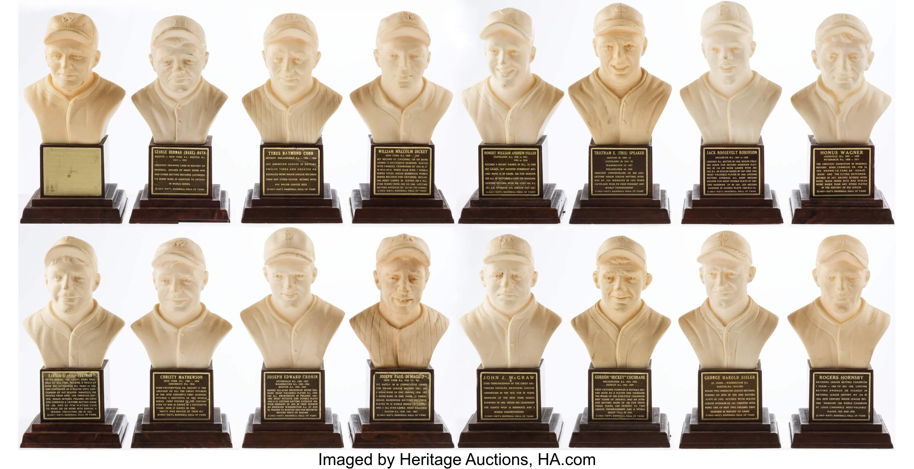 1963 Baseball Hall Of Fame Busts Lot Of 16 Baseball - 